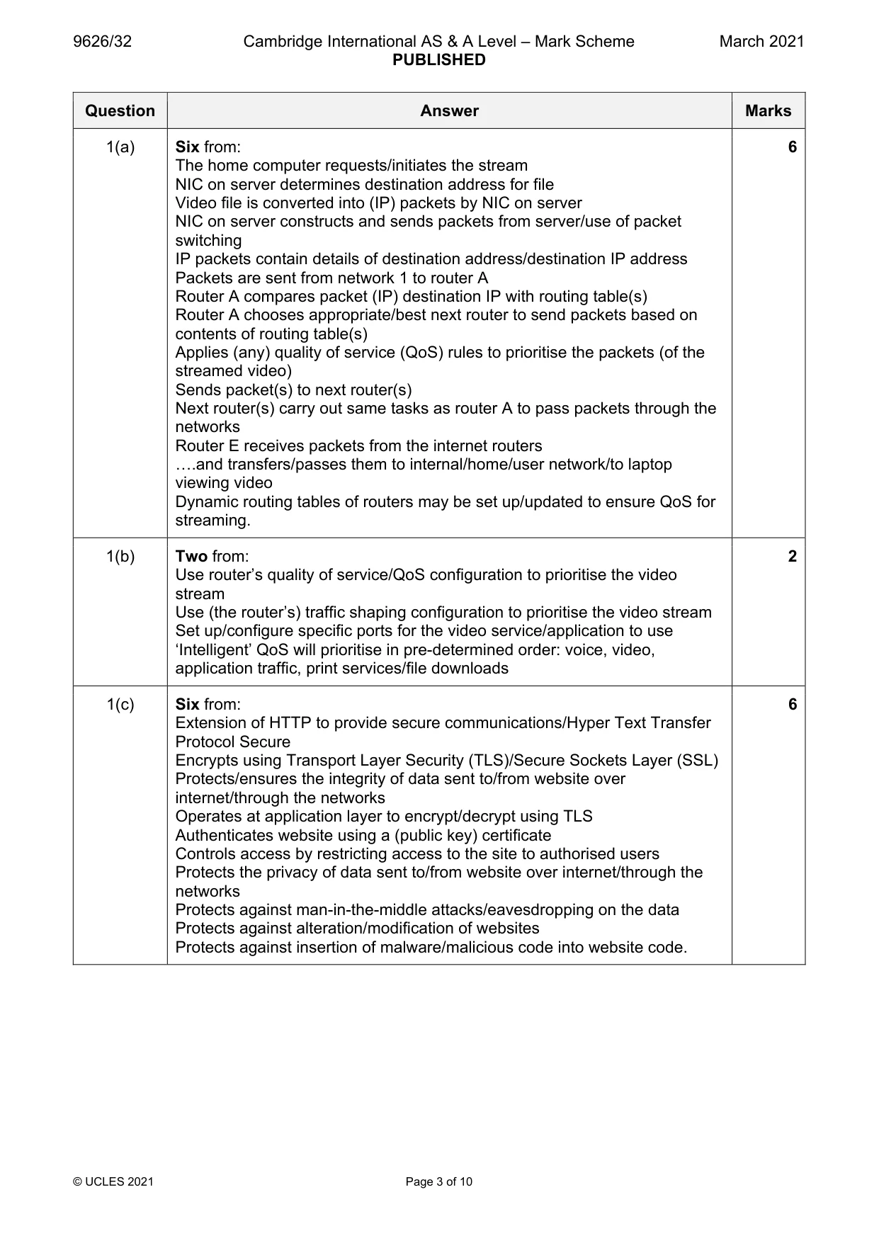 Mark scheme, page 3 of 10