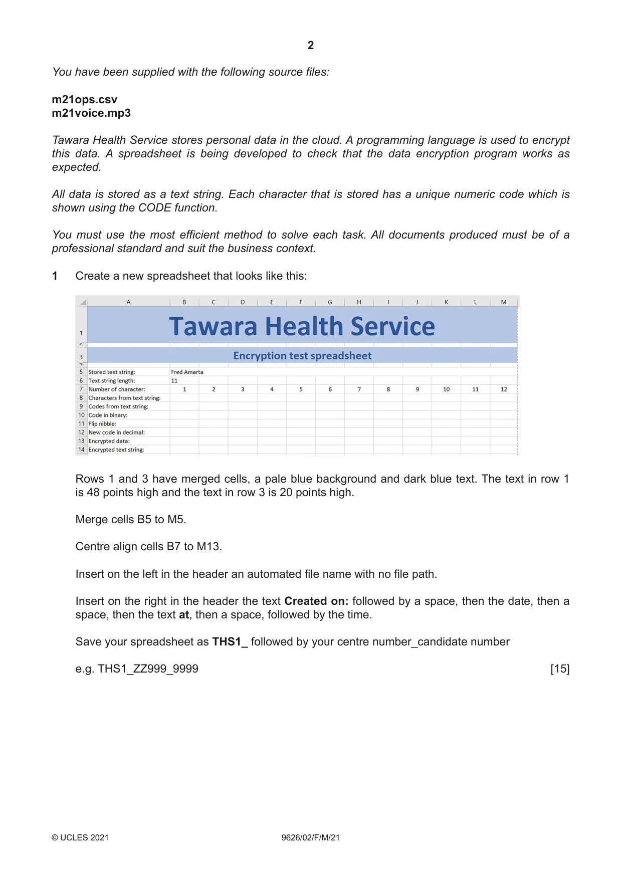 Cambridge A Level Information Technology (from 2017) 9626 2021 Feb/March Paper 2 · Variant 0 question paper, page 2 of 4
