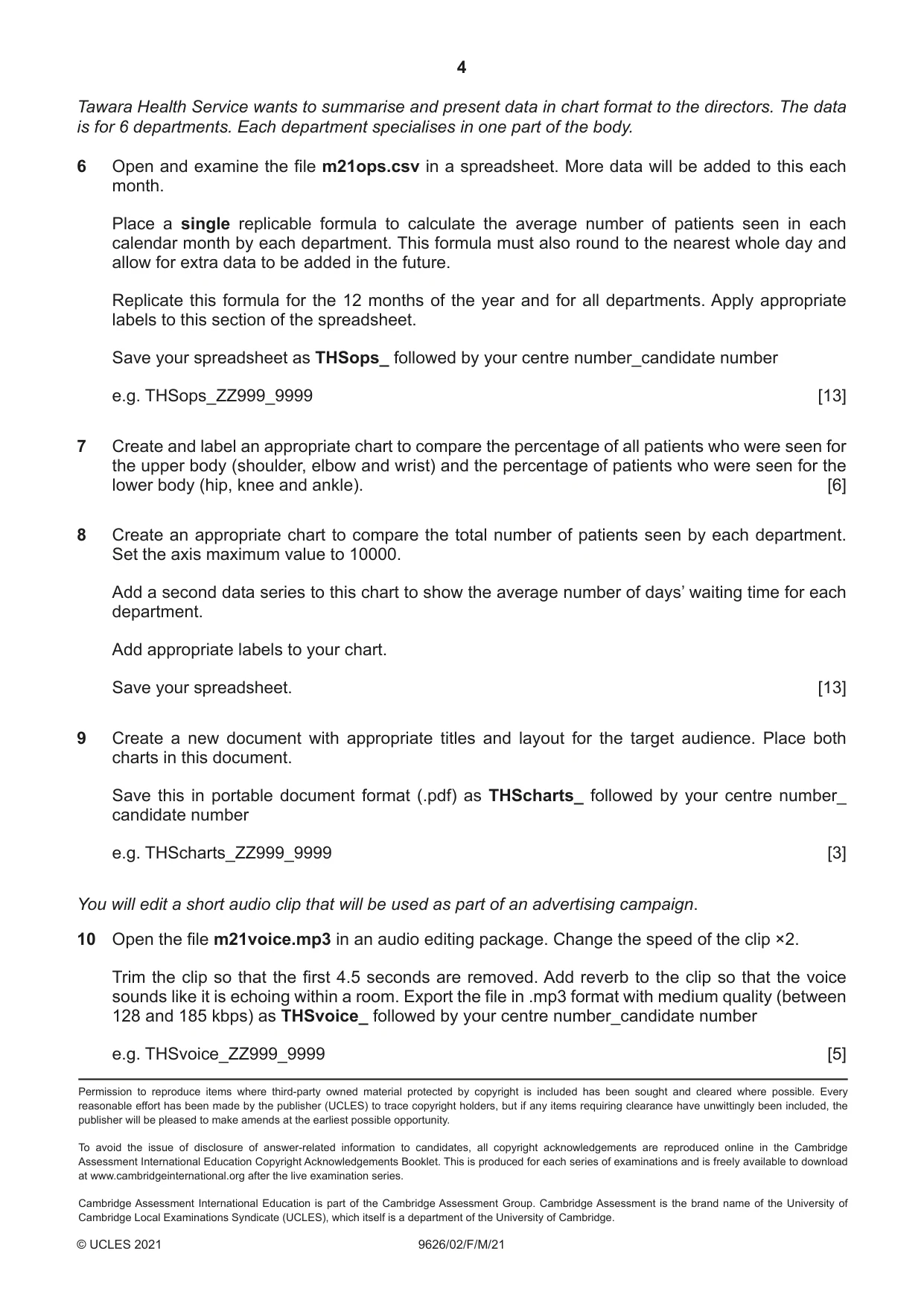 Cambridge A Level Information Technology (from 2017) 9626 2021 Feb/March Paper 2 · Variant 0 question paper, page 4 of 4