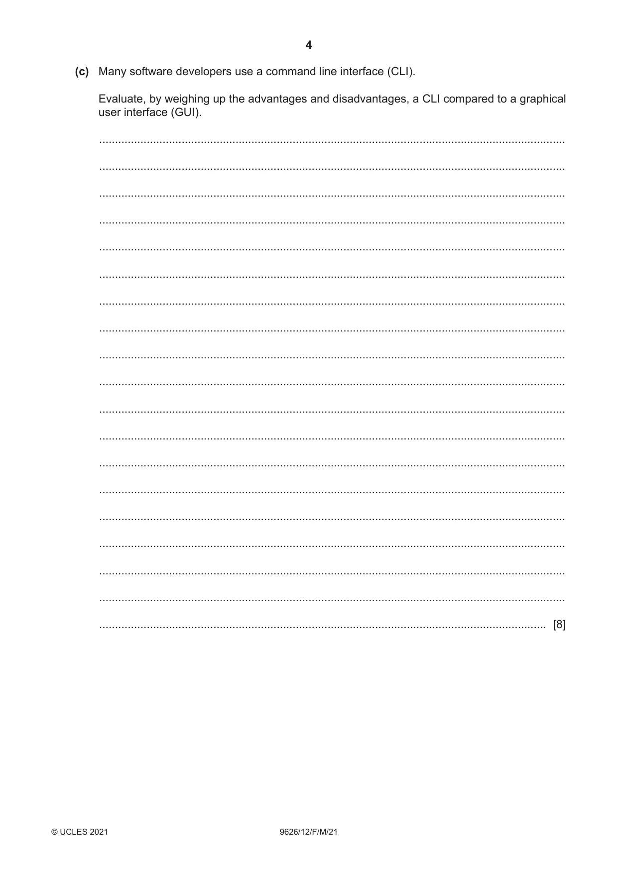 Cambridge A Level Information Technology (from 2017) 9626 2021 Feb/March Paper 1 · Variant 2 question paper, page 4 of 16