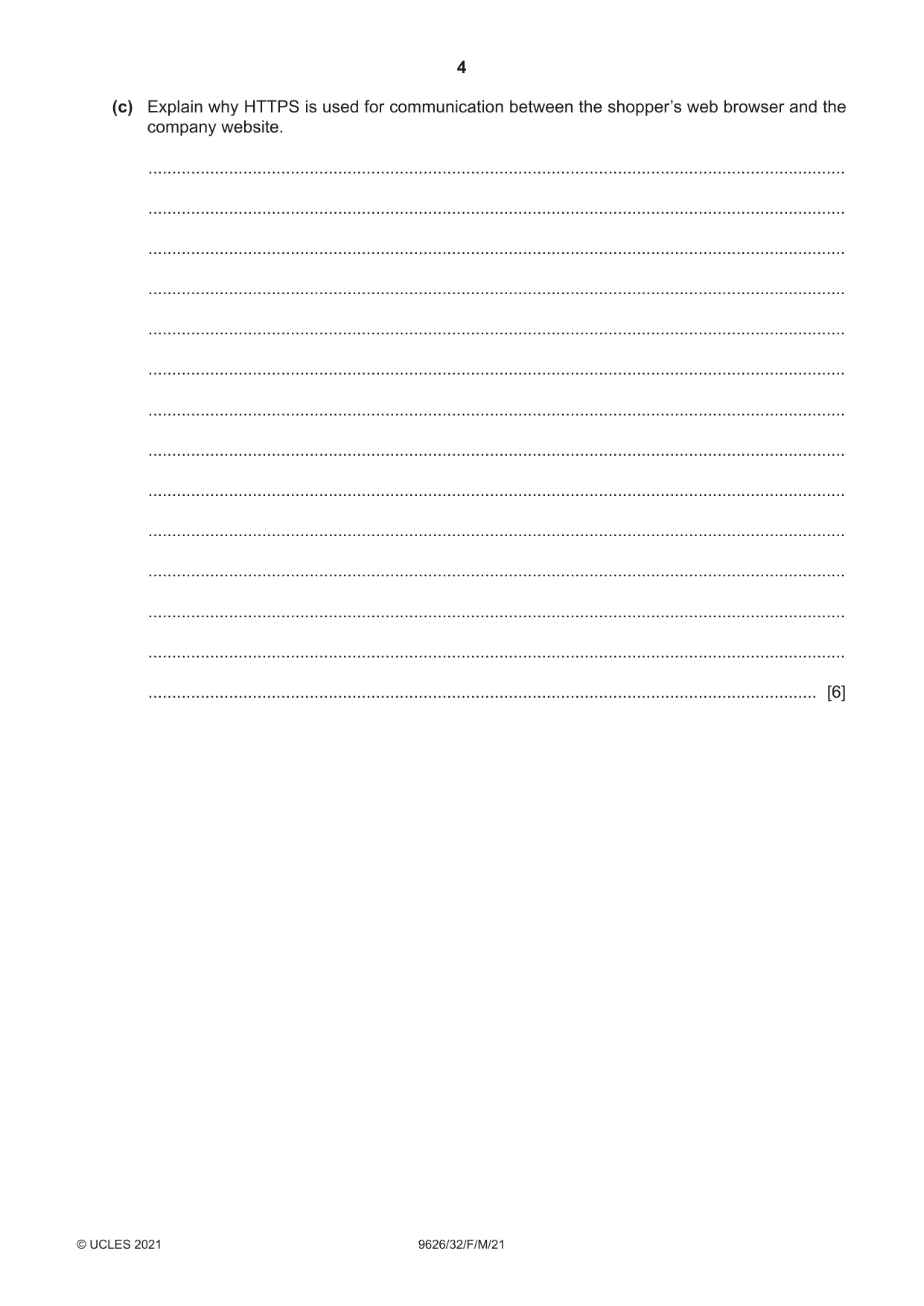 Cambridge A Level Information Technology (from 2017) 9626 2021 Feb/March Paper 3 · Variant 2 question paper, page 4 of 16