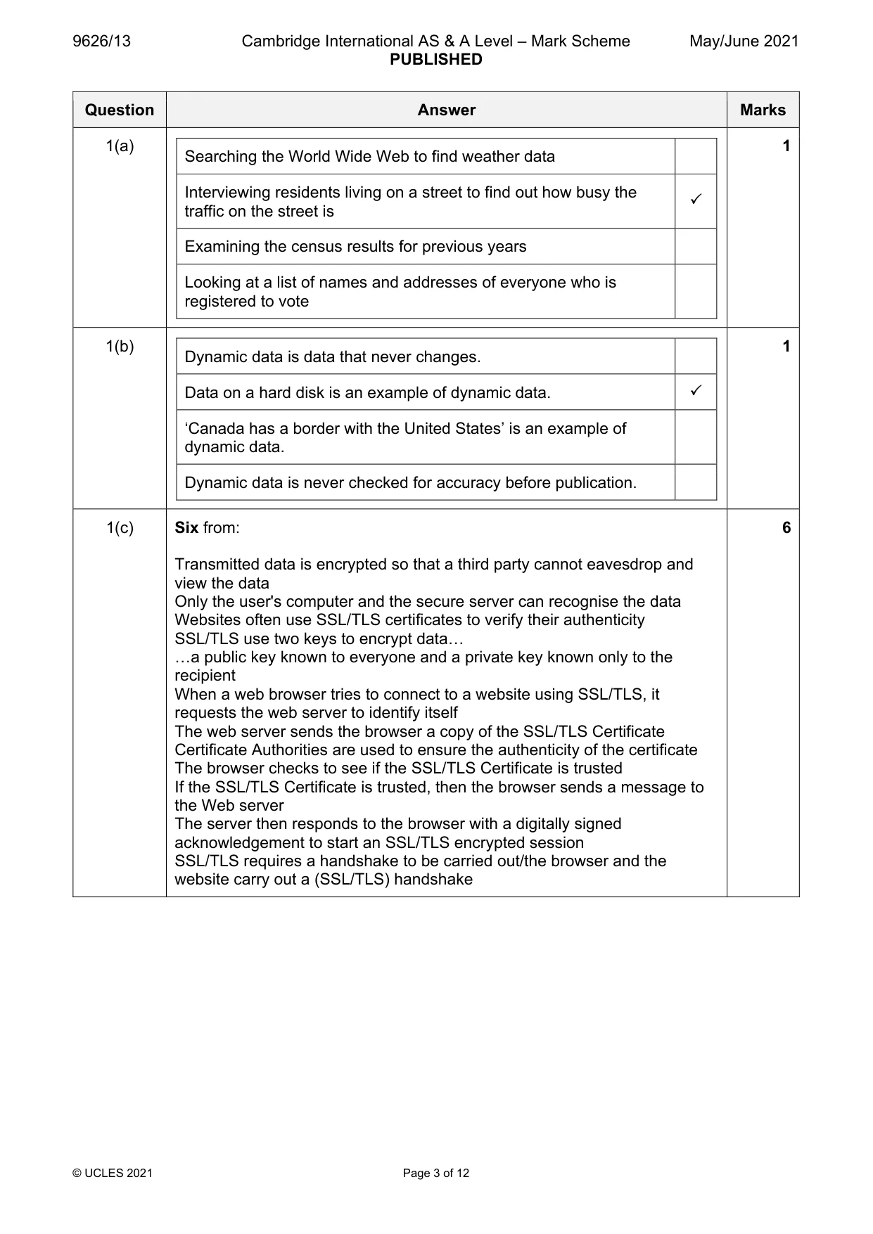 Mark scheme, page 3 of 12