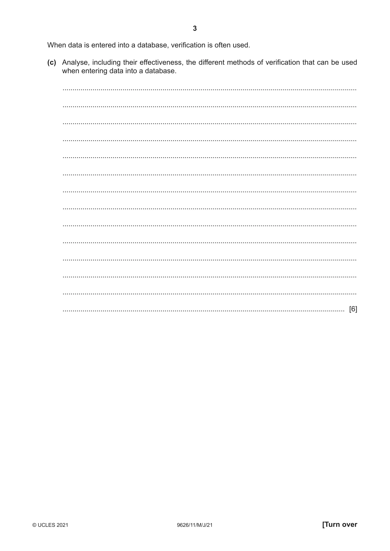 Cambridge A Level Information Technology (from 2017) 9626 2021 May/June Paper 1 · Variant 1 question paper, page 3 of 20
