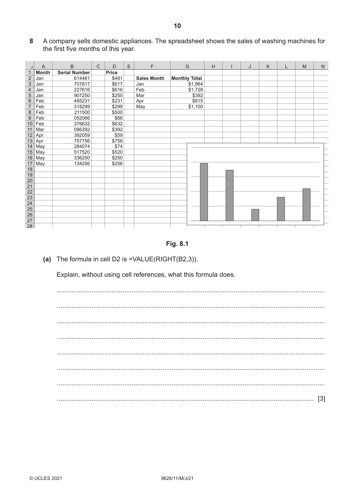 Cambridge A Level Information Technology (from 2017) 9626 2021 May/June Paper 1 · Variant 1 question paper, page 10 of 20