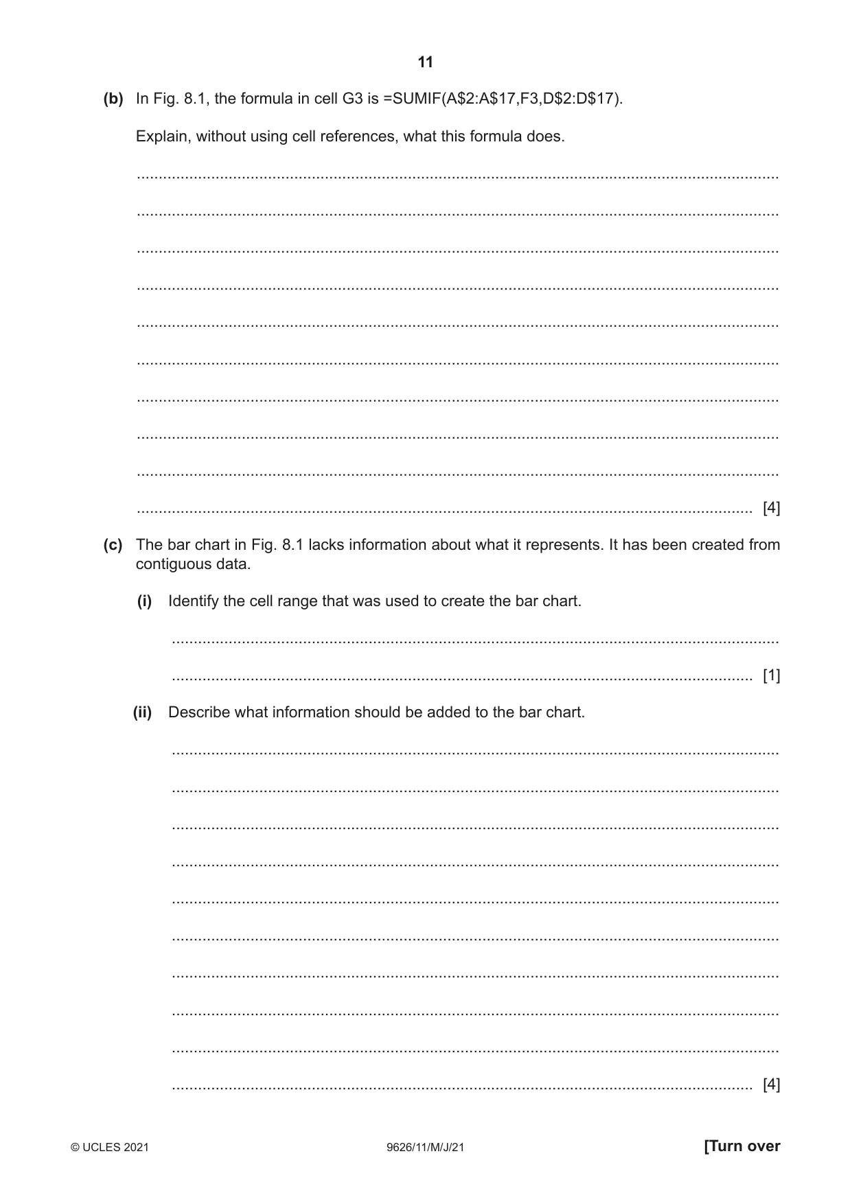 Cambridge A Level Information Technology (from 2017) 9626 2021 May/June Paper 1 · Variant 1 question paper, page 11 of 20
