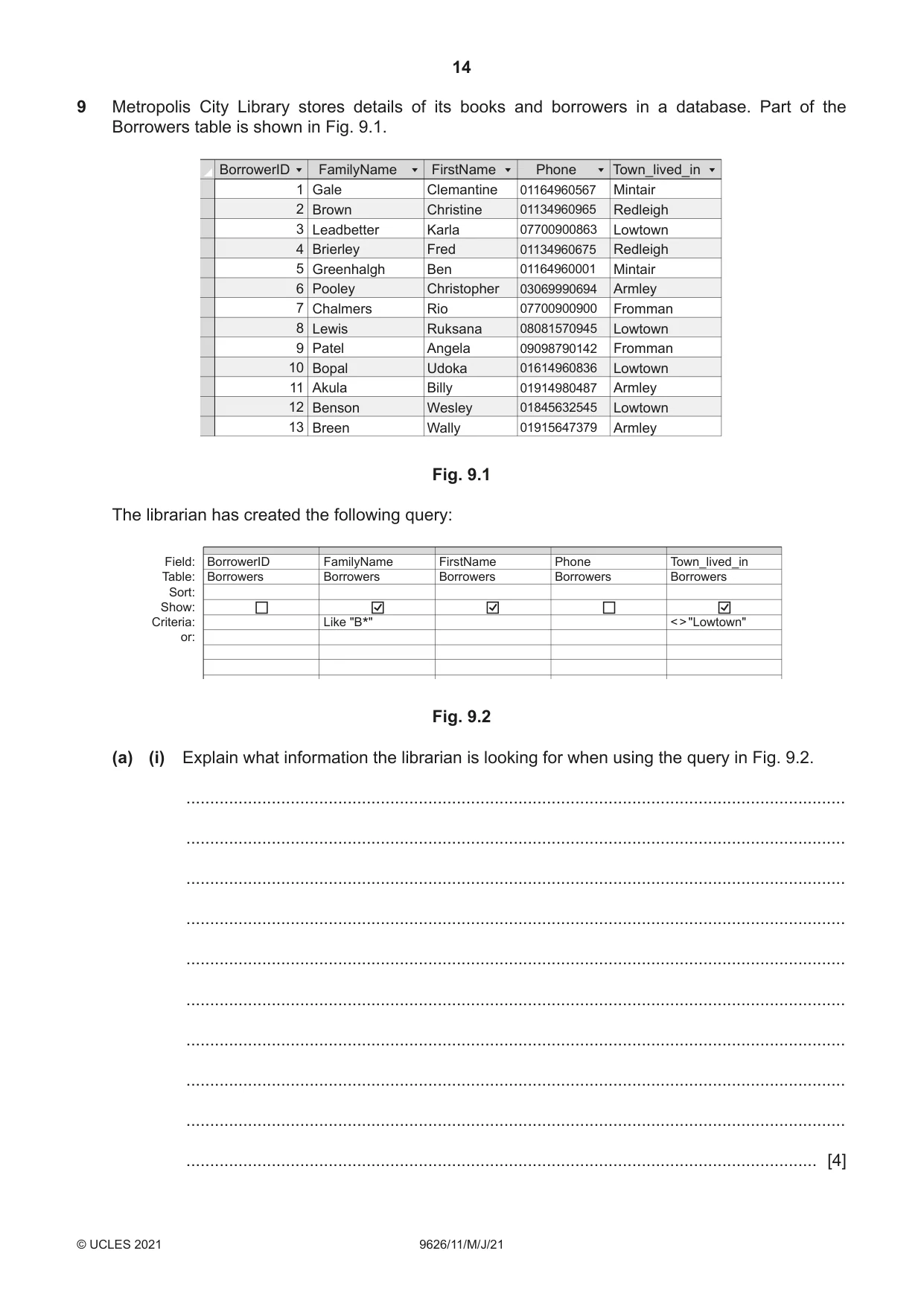 Cambridge A Level Information Technology (from 2017) 9626 2021 May/June Paper 1 · Variant 1 question paper, page 14 of 20