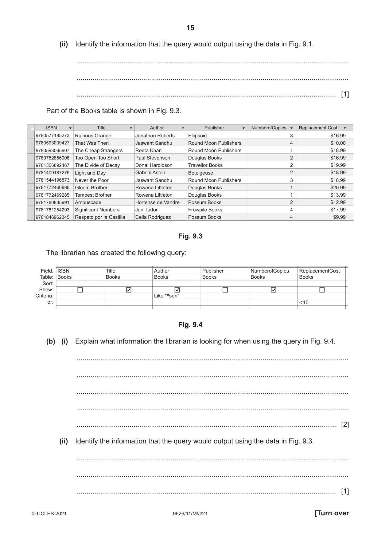 Cambridge A Level Information Technology (from 2017) 9626 2021 May/June Paper 1 · Variant 1 question paper, page 15 of 20