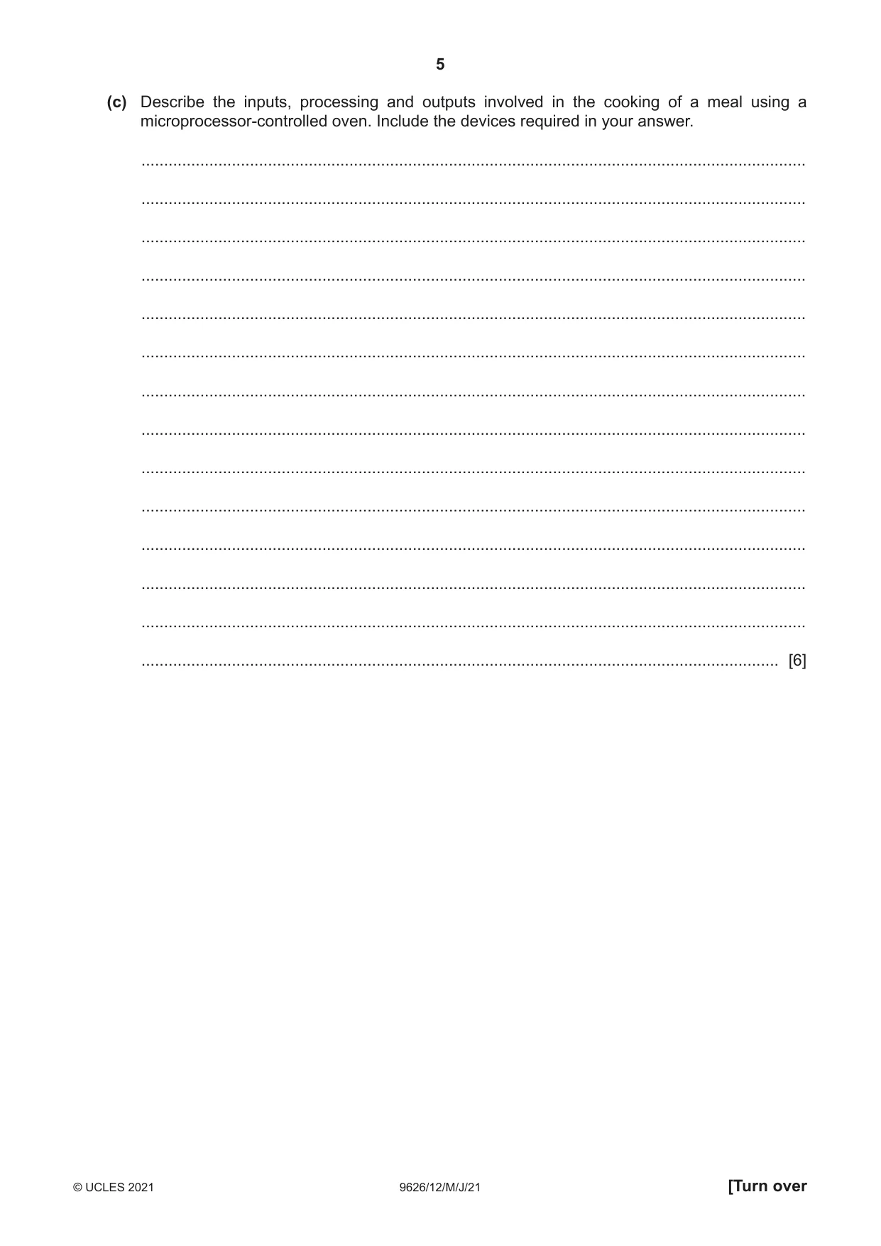 Cambridge A Level Information Technology (from 2017) 9626 2021 May/June Paper 1 · Variant 2 question paper, page 5 of 20