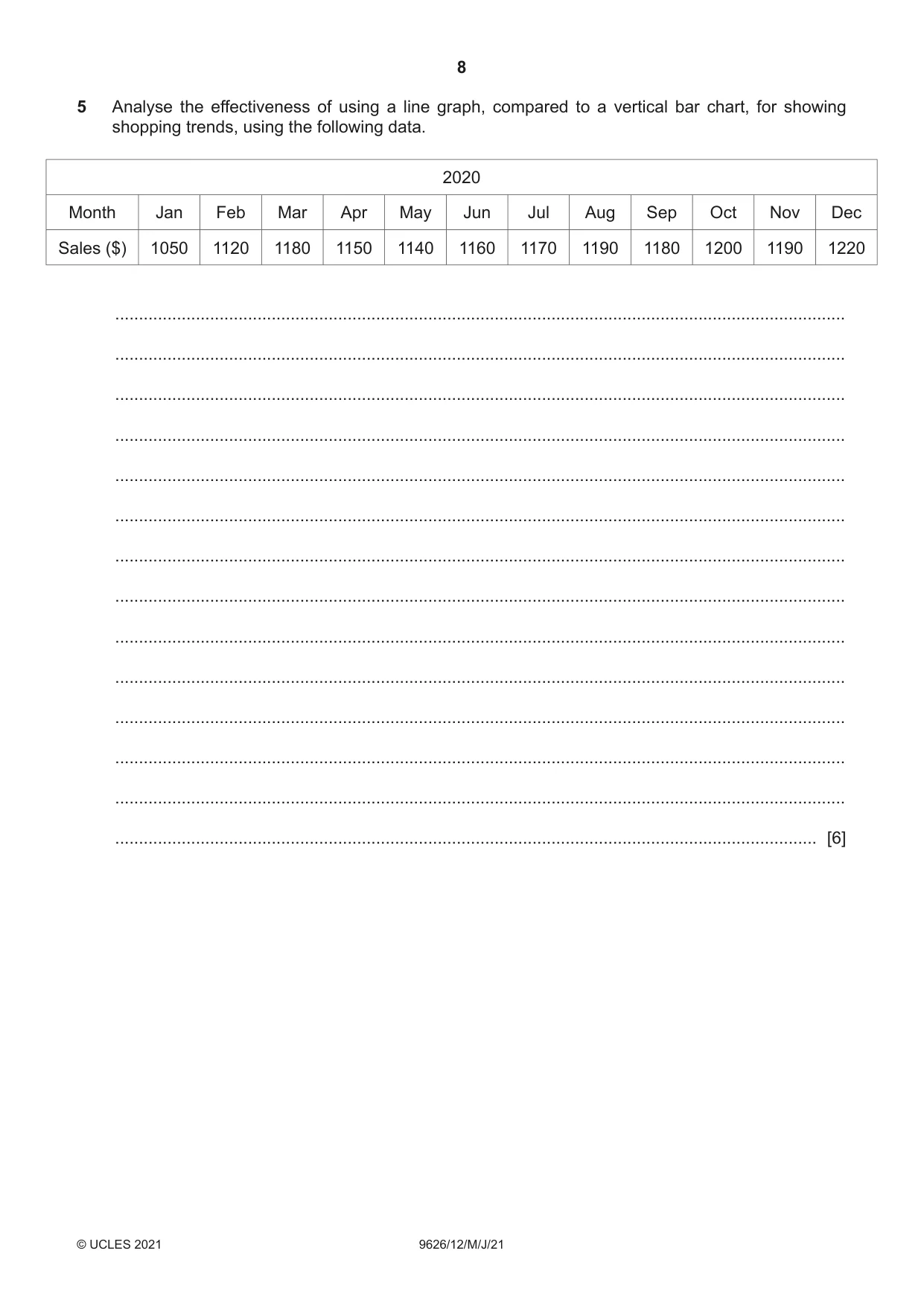 Cambridge A Level Information Technology (from 2017) 9626 2021 May/June Paper 1 · Variant 2 question paper, page 8 of 20