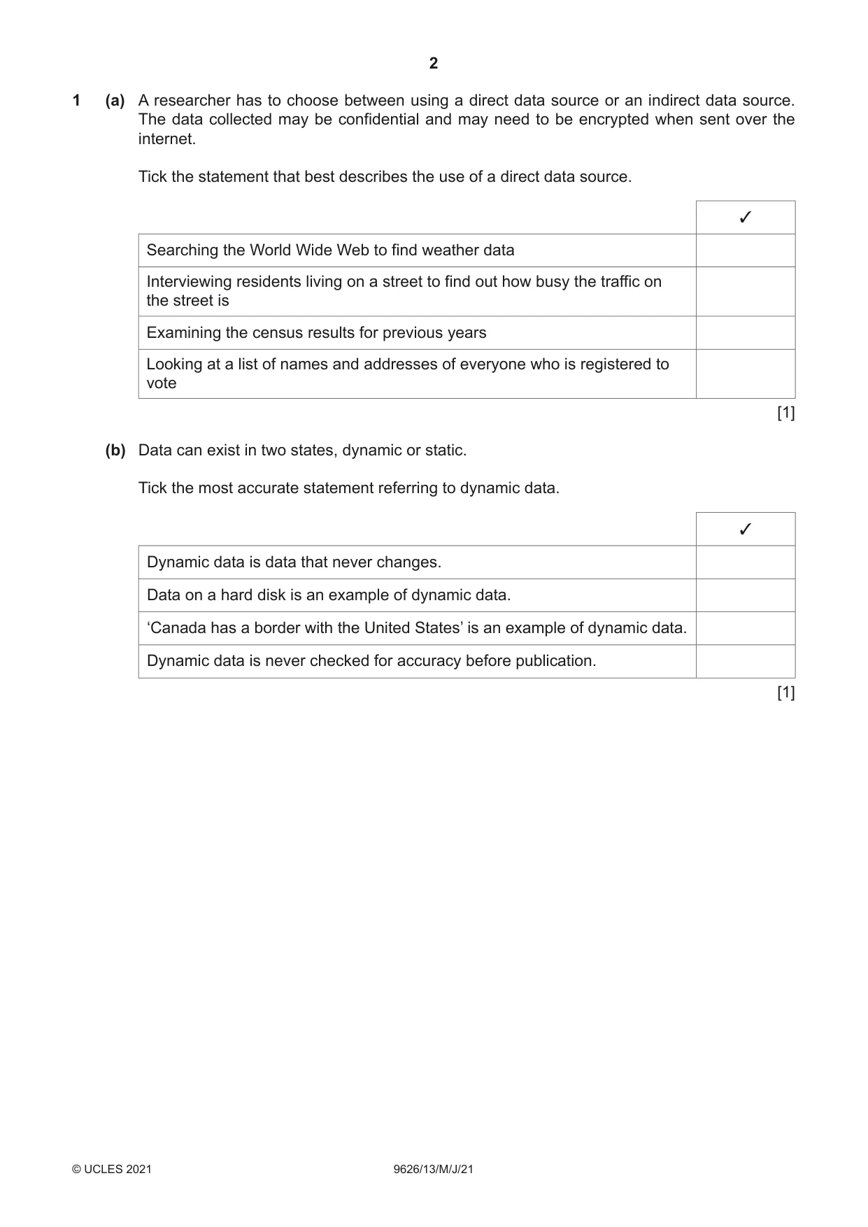 Cambridge A Level Information Technology (from 2017) 9626 2021 May/June Paper 1 · Variant 3 question paper, page 2 of 20