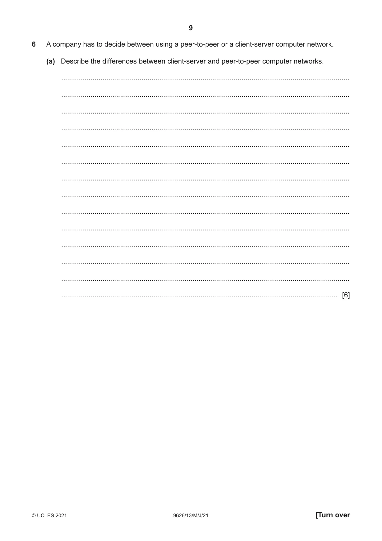 Cambridge A Level Information Technology (from 2017) 9626 2021 May/June Paper 1 · Variant 3 question paper, page 9 of 20