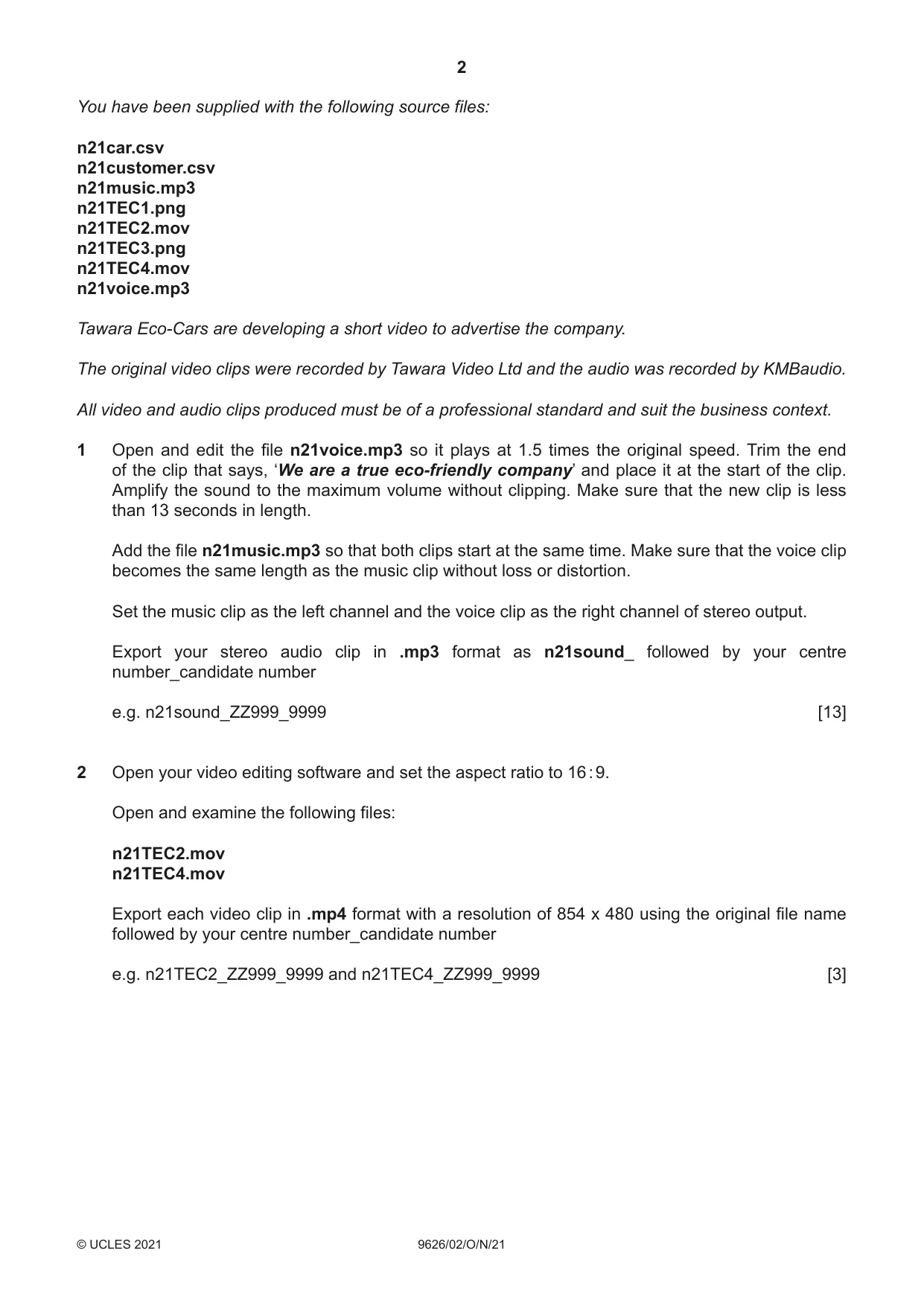 Cambridge A Level Information Technology (from 2017) 9626 2021 Oct/Nov Paper 2 · Variant 0 question paper, page 2 of 8