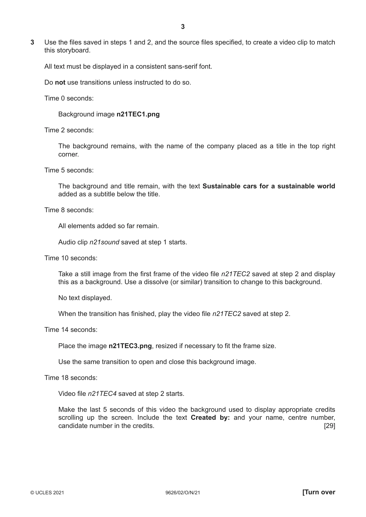 Cambridge A Level Information Technology (from 2017) 9626 2021 Oct/Nov Paper 2 · Variant 0 question paper, page 3 of 8