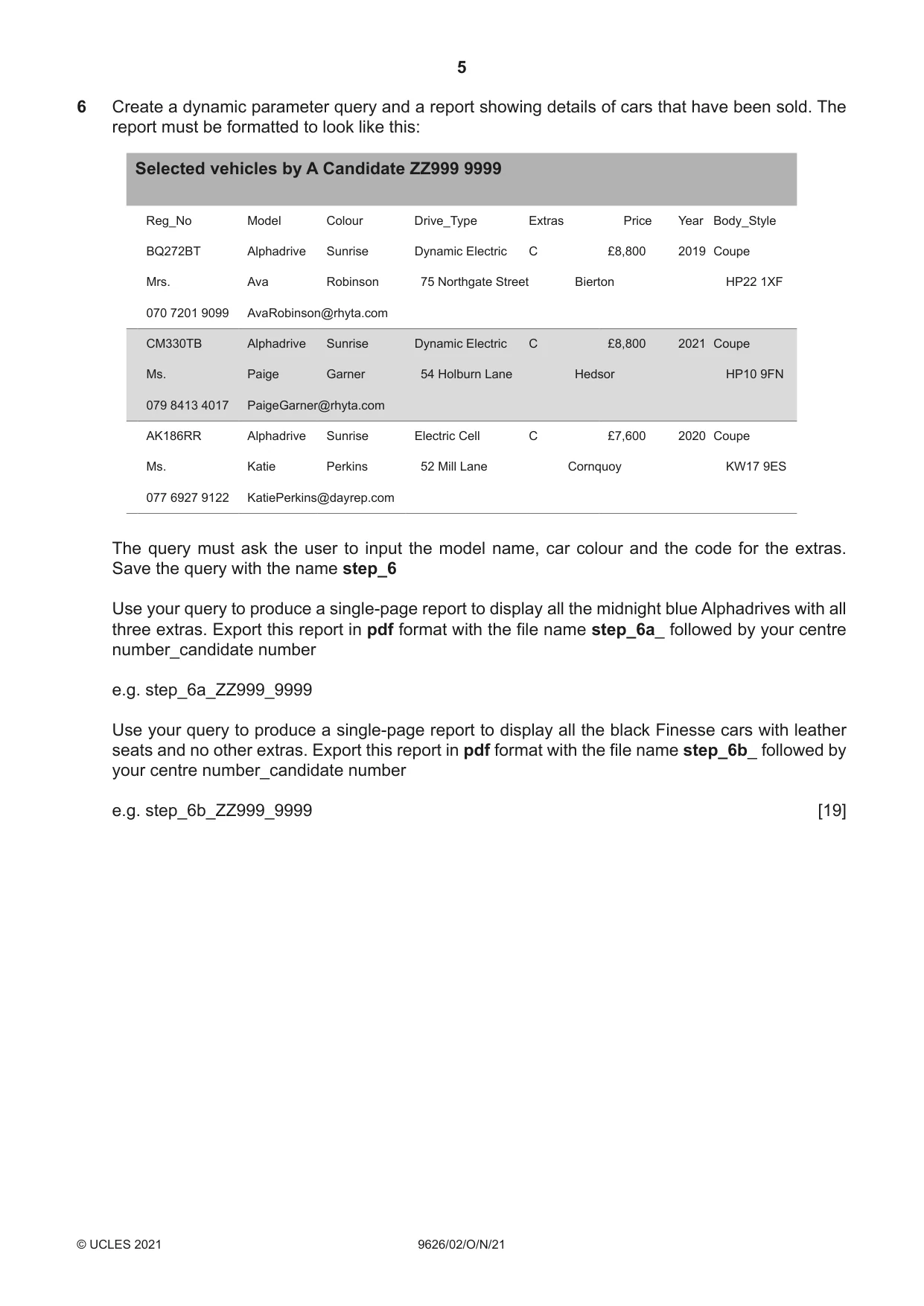 Cambridge A Level Information Technology (from 2017) 9626 2021 Oct/Nov Paper 2 · Variant 0 question paper, page 5 of 8