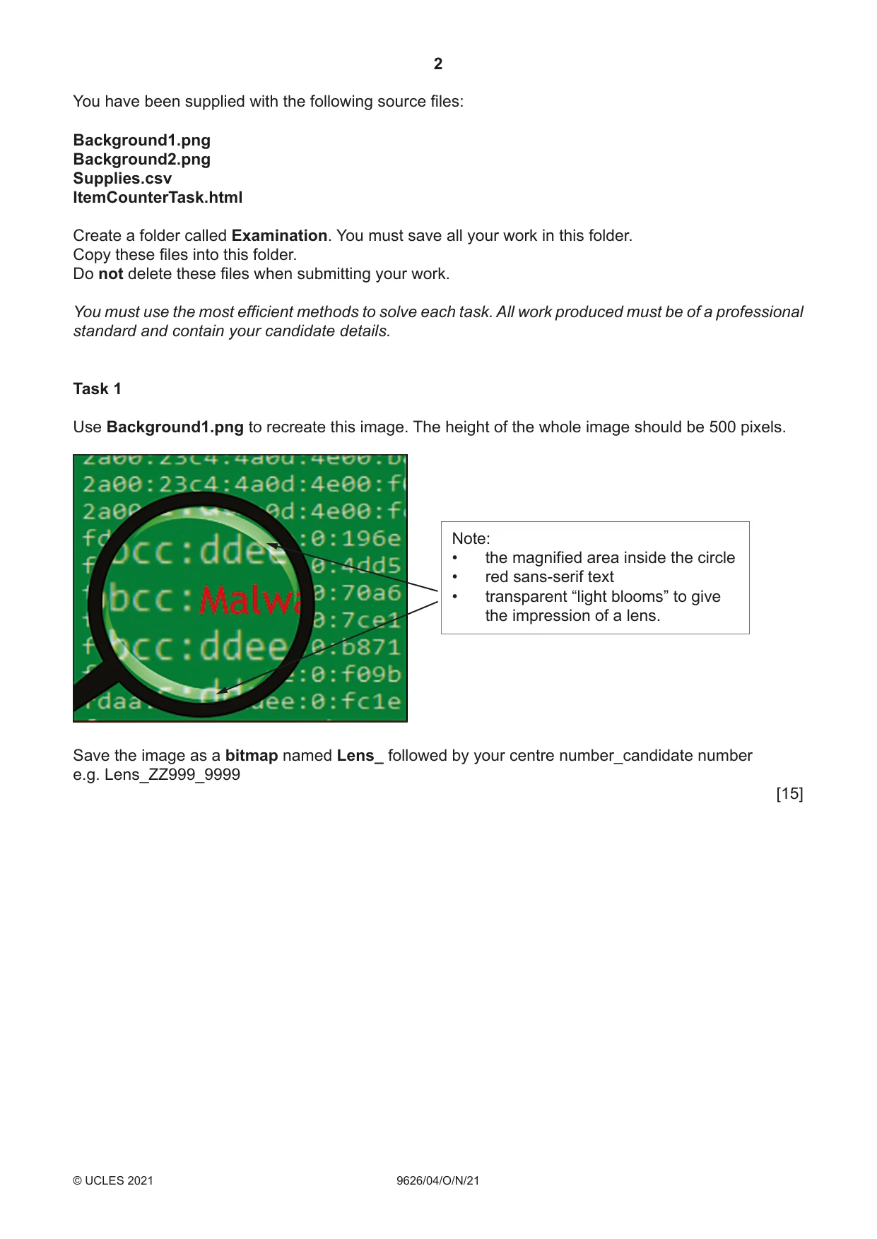 Cambridge A Level Information Technology (from 2017) 9626 2021 Oct/Nov Paper 4 · Variant 0 question paper, page 2 of 8