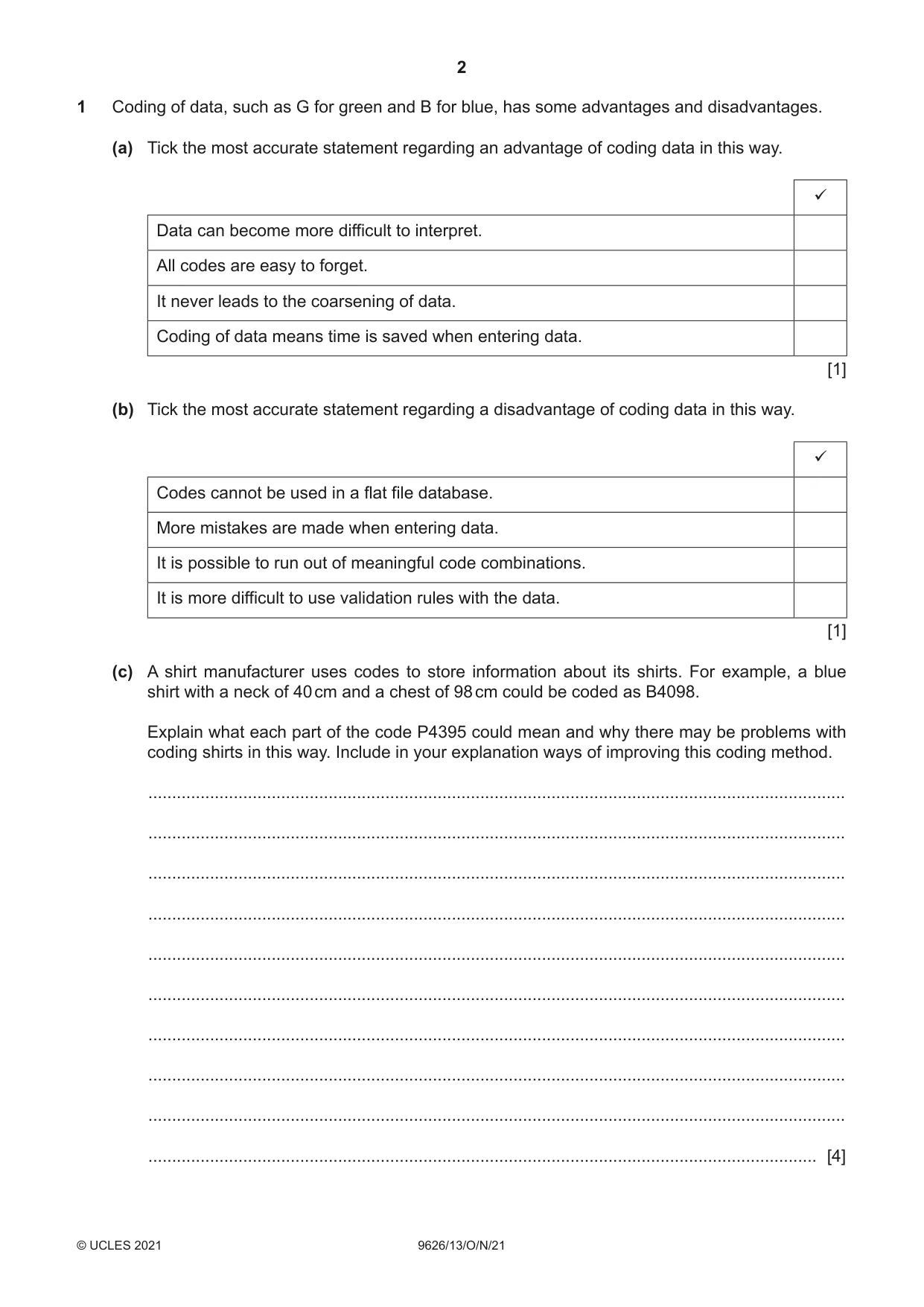 Cambridge A Level Information Technology (from 2017) 9626 2021 Oct/Nov Paper 1 · Variant 3 question paper, page 2 of 16