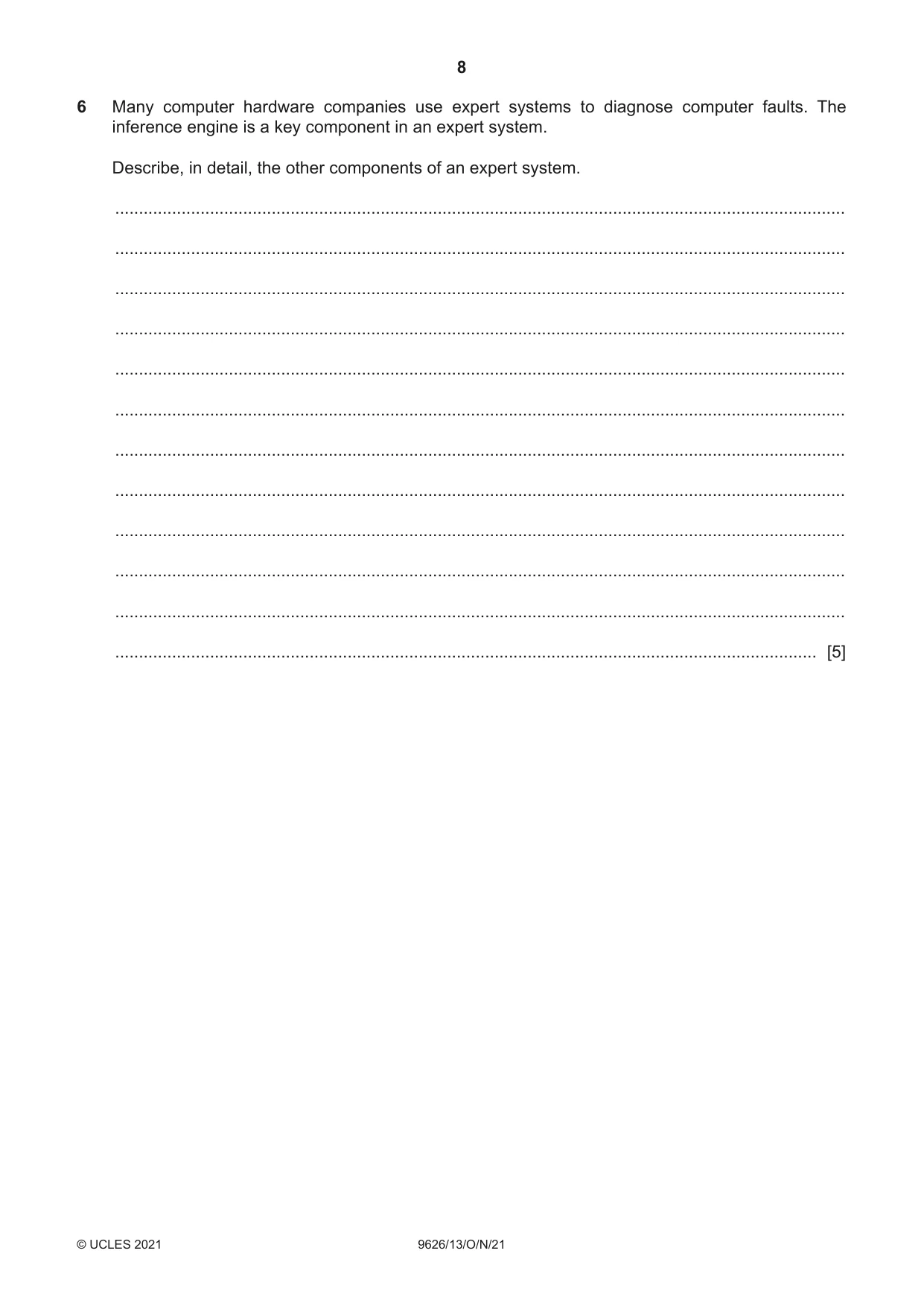 Cambridge A Level Information Technology (from 2017) 9626 2021 Oct/Nov Paper 1 · Variant 3 question paper, page 8 of 16
