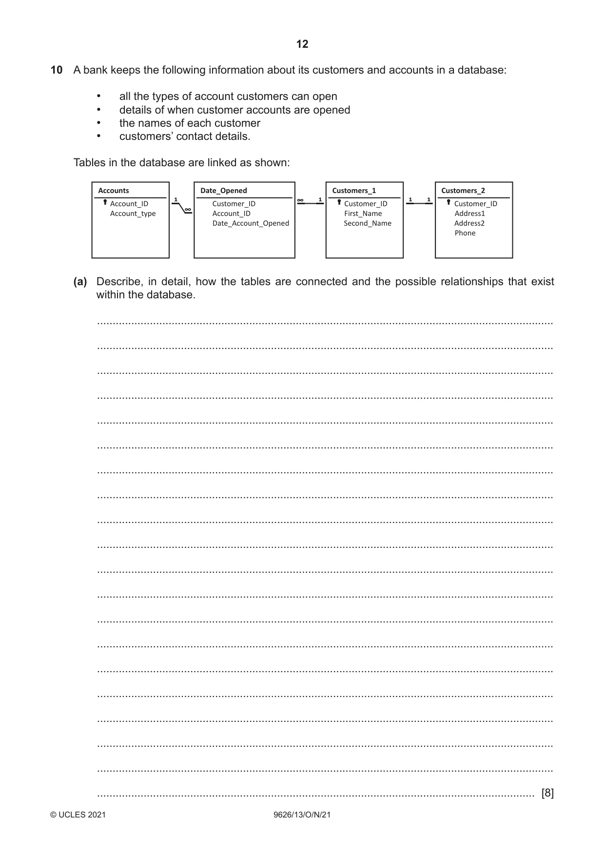 Cambridge A Level Information Technology (from 2017) 9626 2021 Oct/Nov Paper 1 · Variant 3 question paper, page 12 of 16