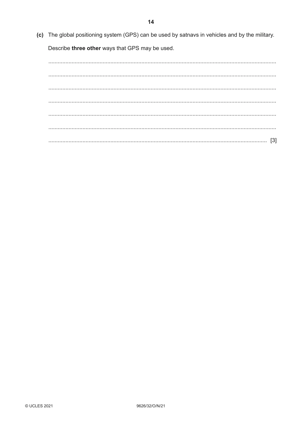 Cambridge A Level Information Technology (from 2017) 9626 2021 Oct/Nov Paper 3 · Variant 2 question paper, page 14 of 16