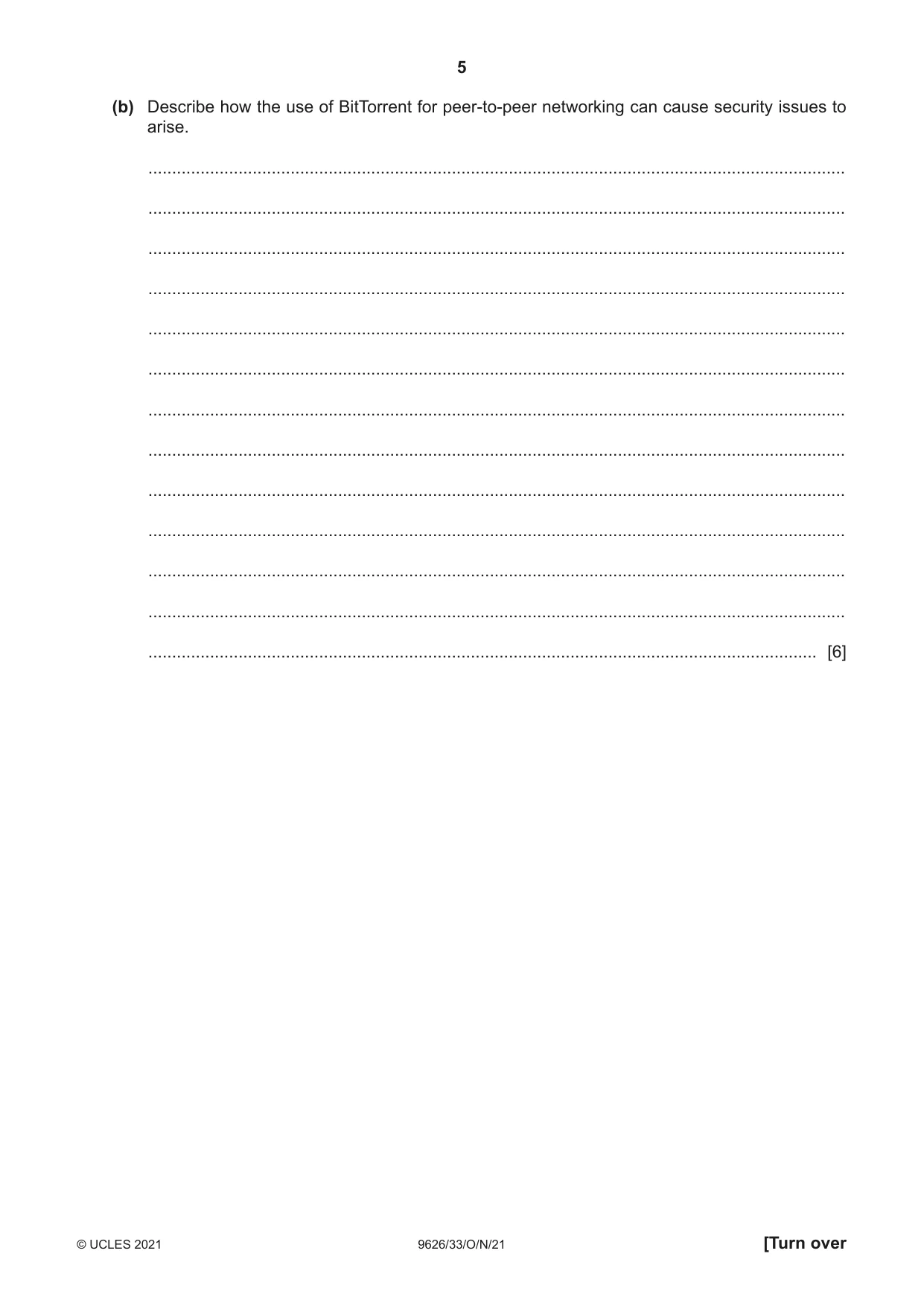Cambridge A Level Information Technology (from 2017) 9626 2021 Oct/Nov Paper 3 · Variant 3 question paper, page 5 of 16
