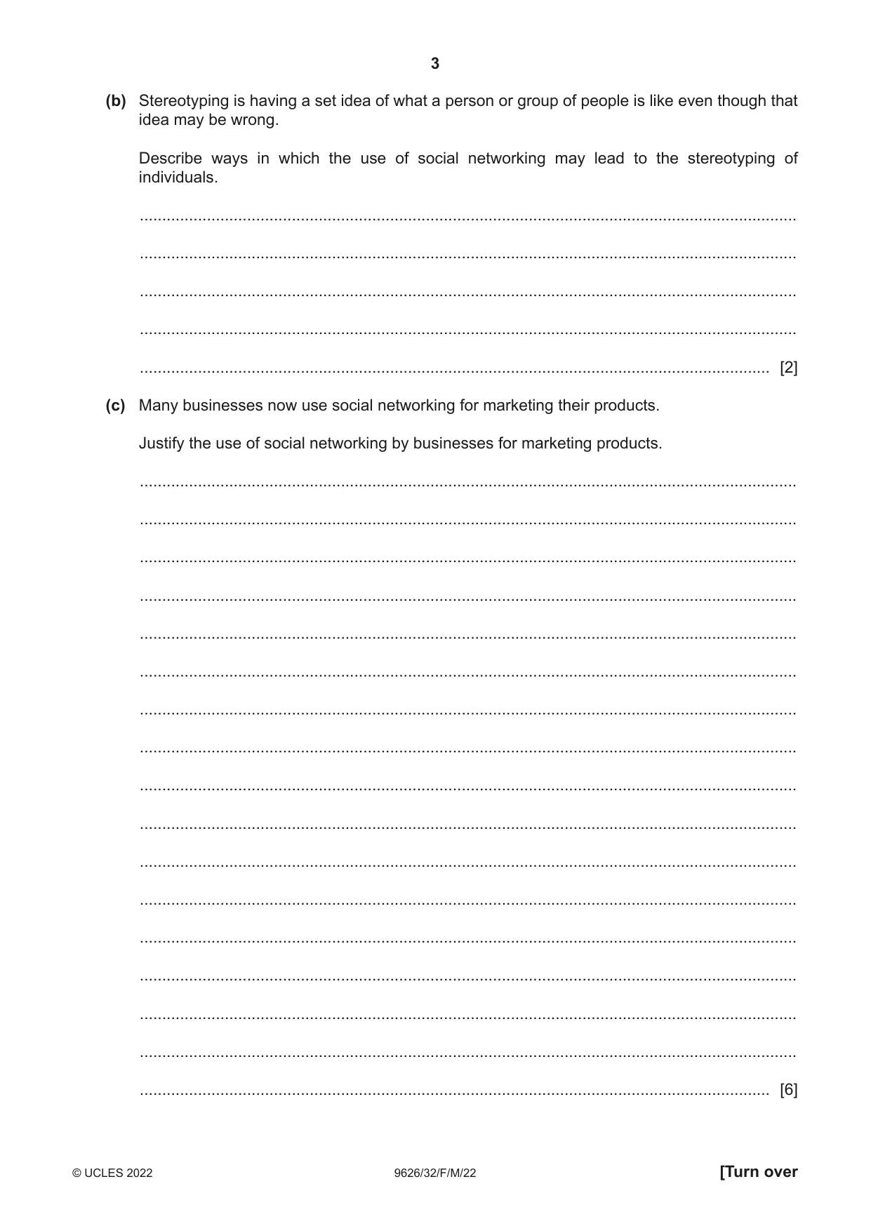 Cambridge A Level Information Technology (from 2017) 9626 2022 Feb/March Paper 3 · Variant 2 question paper, page 3 of 12