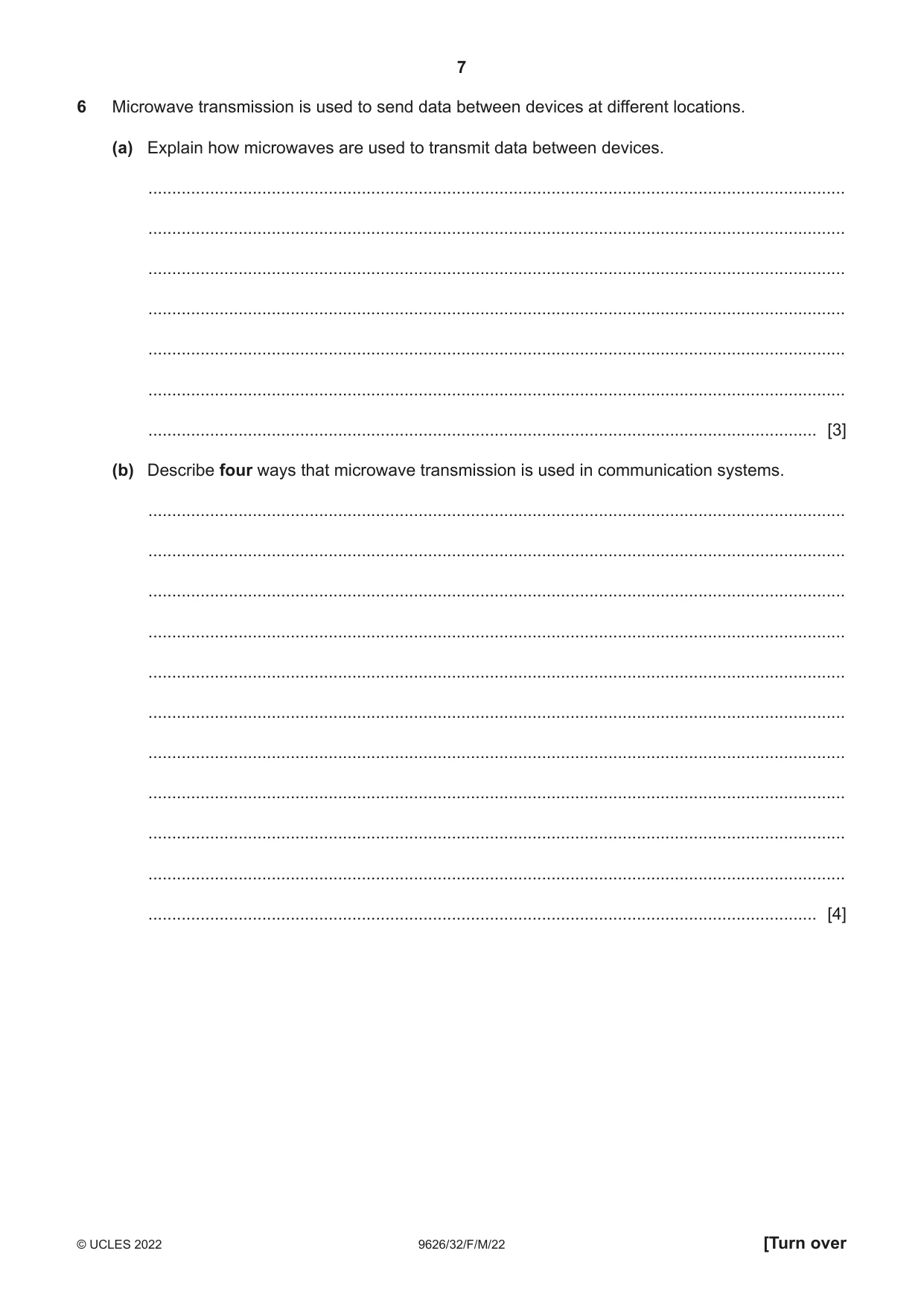 Cambridge A Level Information Technology (from 2017) 9626 2022 Feb/March Paper 3 · Variant 2 question paper, page 7 of 12