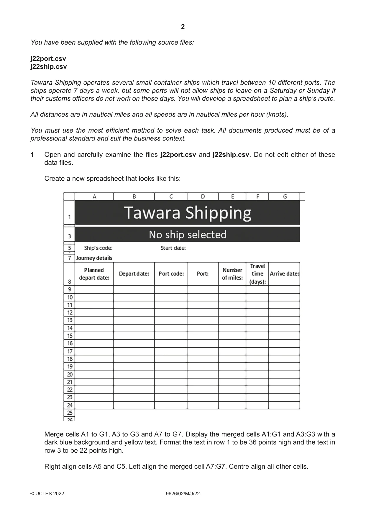 Cambridge A Level Information Technology (from 2017) 9626 2022 May/June Paper 2 · Variant 0 question paper, page 2 of 4