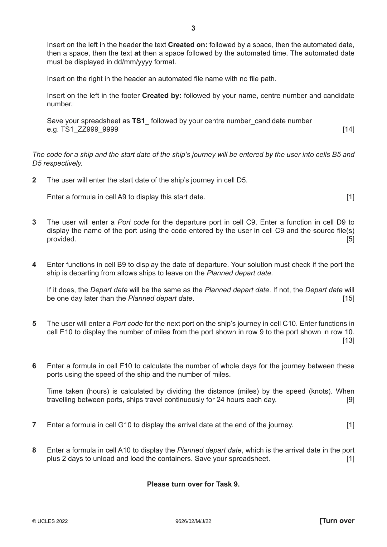 Cambridge A Level Information Technology (from 2017) 9626 2022 May/June Paper 2 · Variant 0 question paper, page 3 of 4