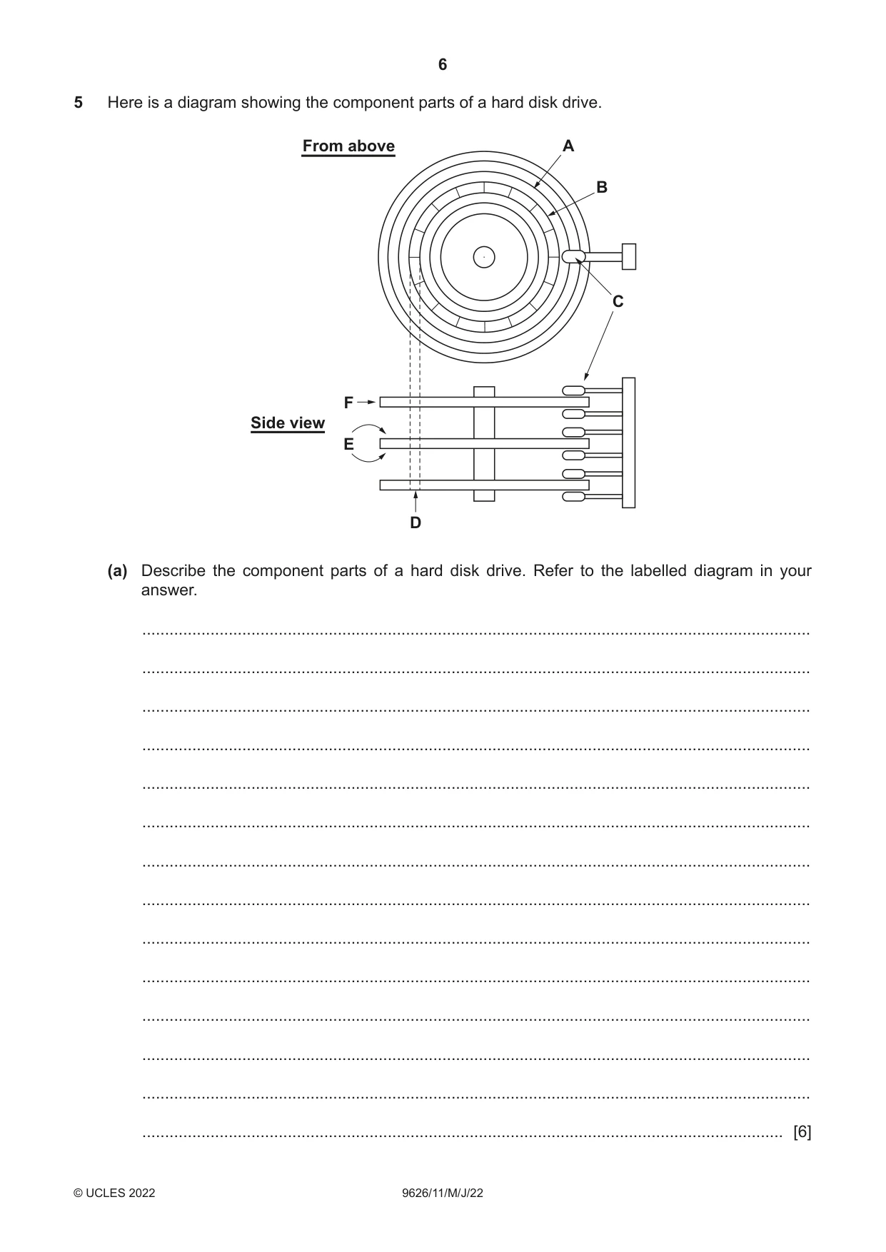 Cambridge A Level Information Technology (from 2017) 9626 2022 May/June Paper 1 · Variant 1 question paper, page 6 of 16