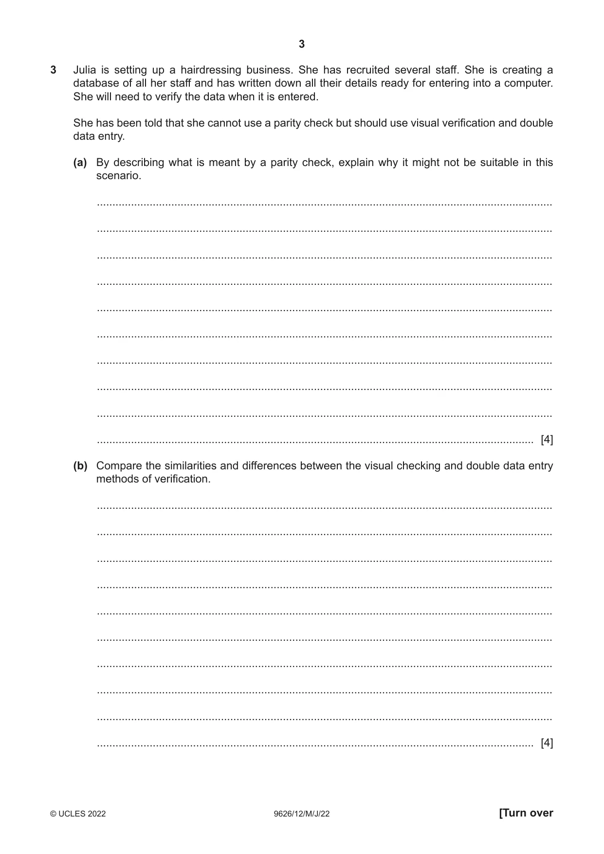 Cambridge A Level Information Technology (from 2017) 9626 2022 May/June Paper 1 · Variant 2 question paper, page 3 of 12