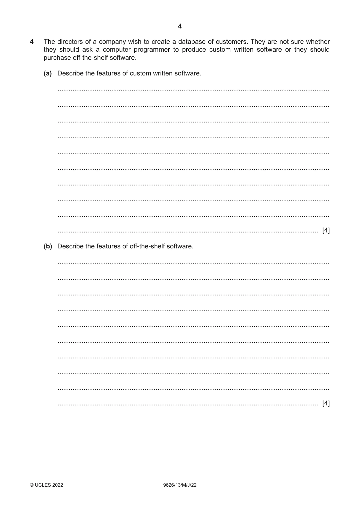 Cambridge A Level Information Technology (from 2017) 9626 2022 May/June Paper 1 · Variant 3 question paper, page 4 of 12