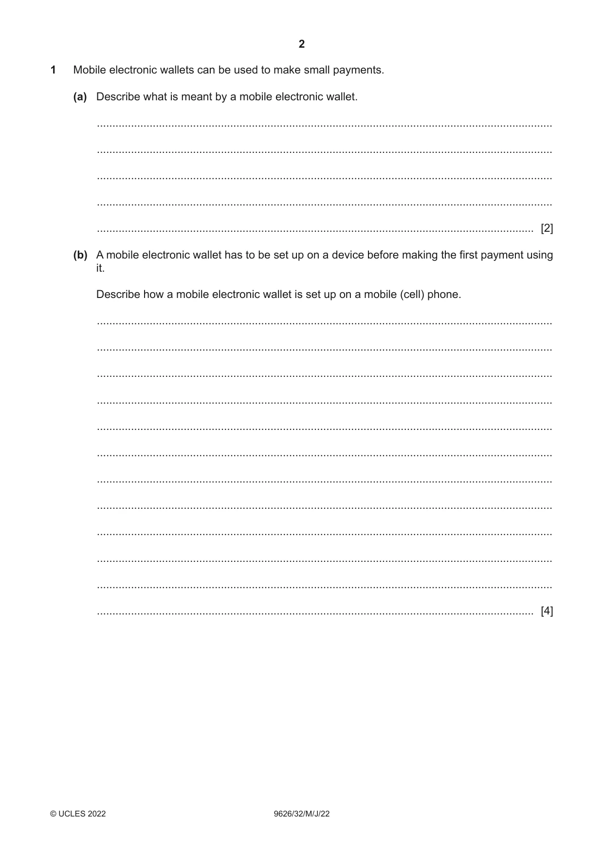 Cambridge A Level Information Technology (from 2017) 9626 2022 May/June Paper 3 · Variant 2 question paper, page 2 of 12