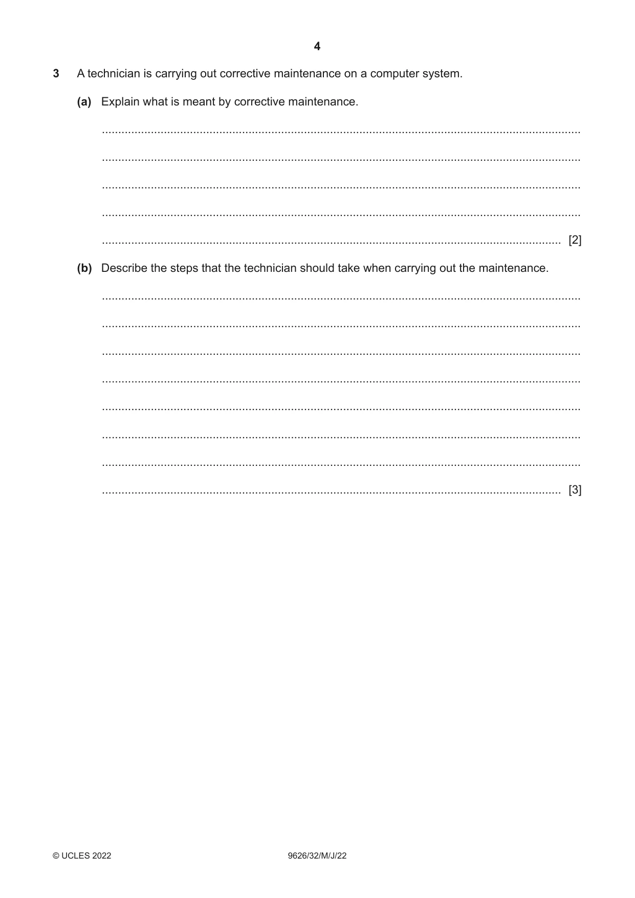 Cambridge A Level Information Technology (from 2017) 9626 2022 May/June Paper 3 · Variant 2 question paper, page 4 of 12
