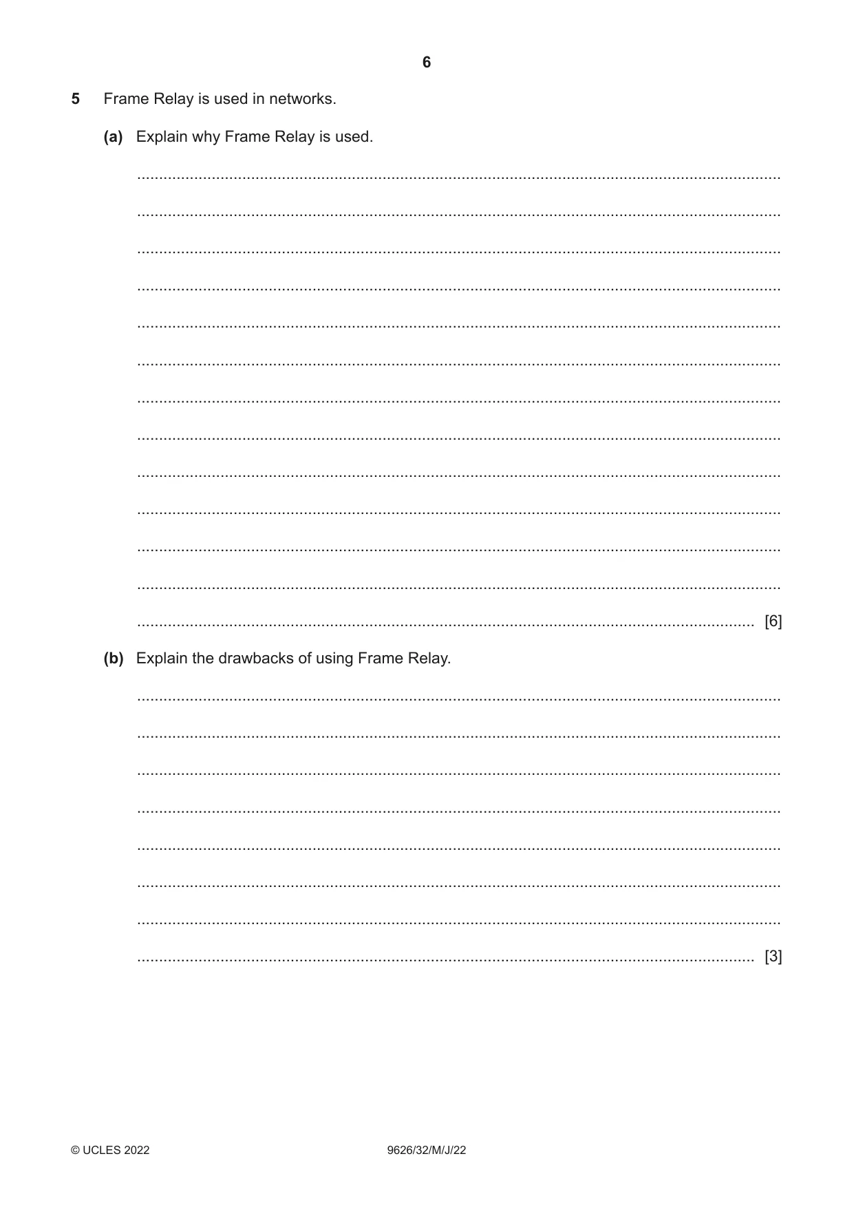 Cambridge A Level Information Technology (from 2017) 9626 2022 May/June Paper 3 · Variant 2 question paper, page 6 of 12