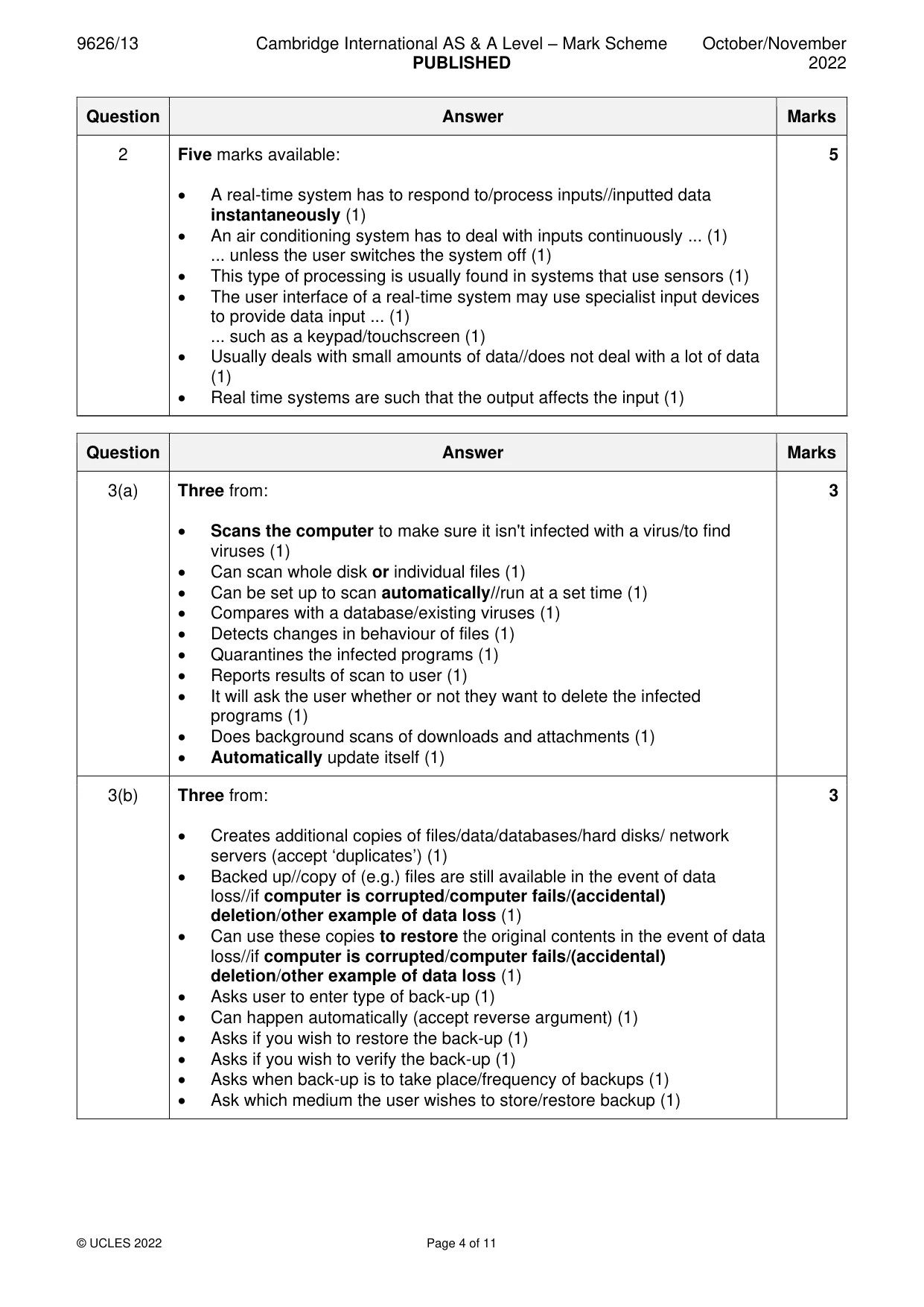 Mark scheme, page 4 of 11