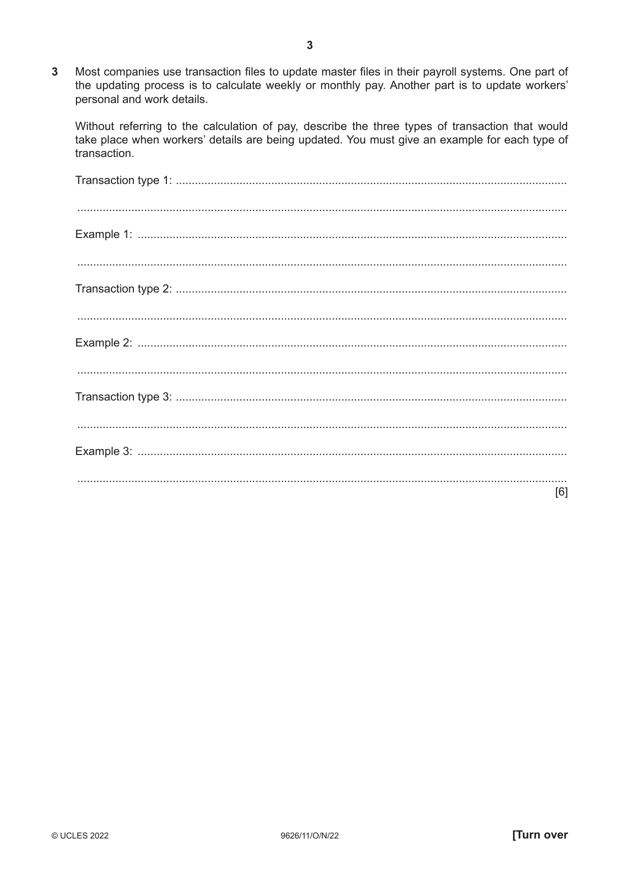 Cambridge A Level Information Technology (from 2017) 9626 2022 Oct/Nov Paper 1 · Variant 1 question paper, page 3 of 12