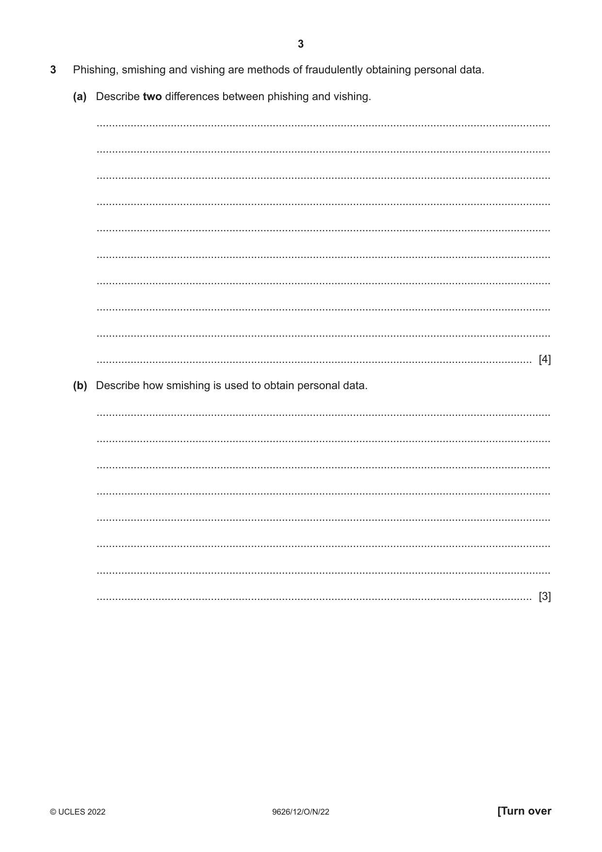 Cambridge A Level Information Technology (from 2017) 9626 2022 Oct/Nov Paper 1 · Variant 2 question paper, page 3 of 12