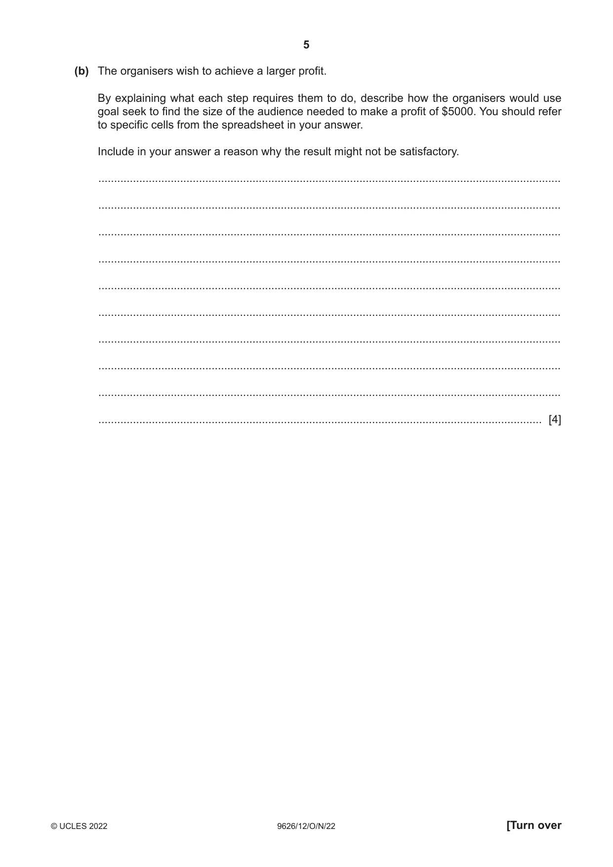 Cambridge A Level Information Technology (from 2017) 9626 2022 Oct/Nov Paper 1 · Variant 2 question paper, page 5 of 12