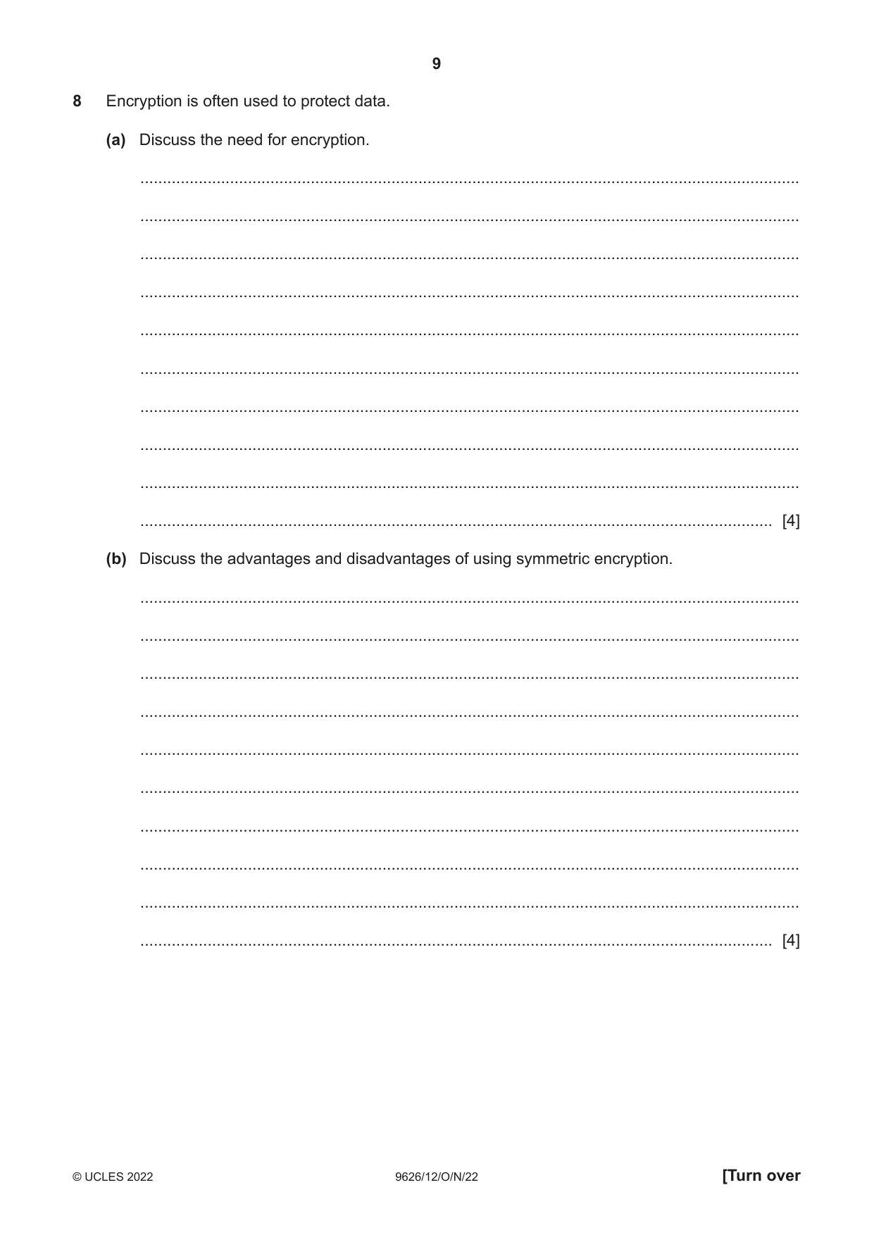 Cambridge A Level Information Technology (from 2017) 9626 2022 Oct/Nov Paper 1 · Variant 2 question paper, page 9 of 12