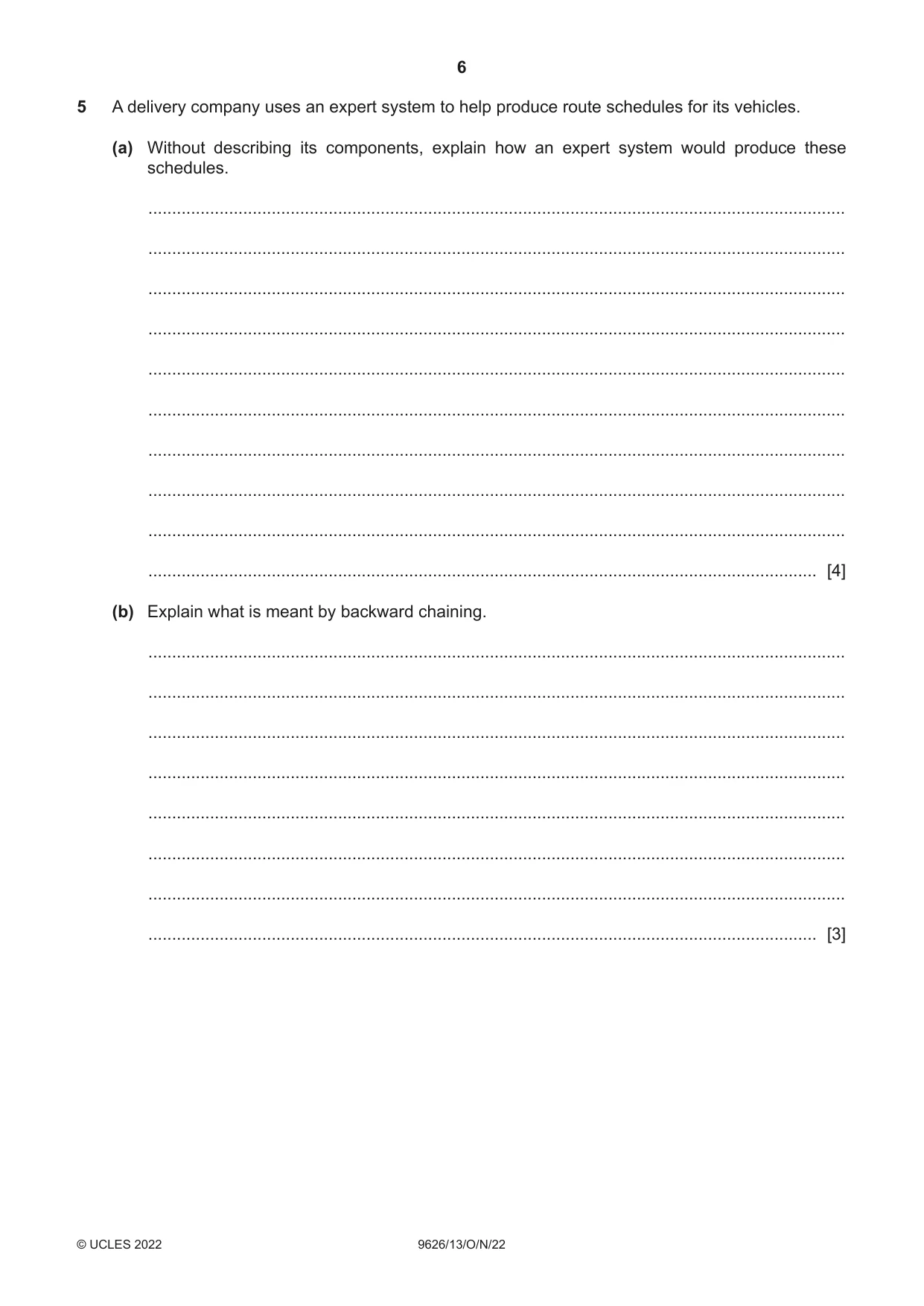 Cambridge A Level Information Technology (from 2017) 9626 2022 Oct/Nov Paper 1 · Variant 3 question paper, page 6 of 12