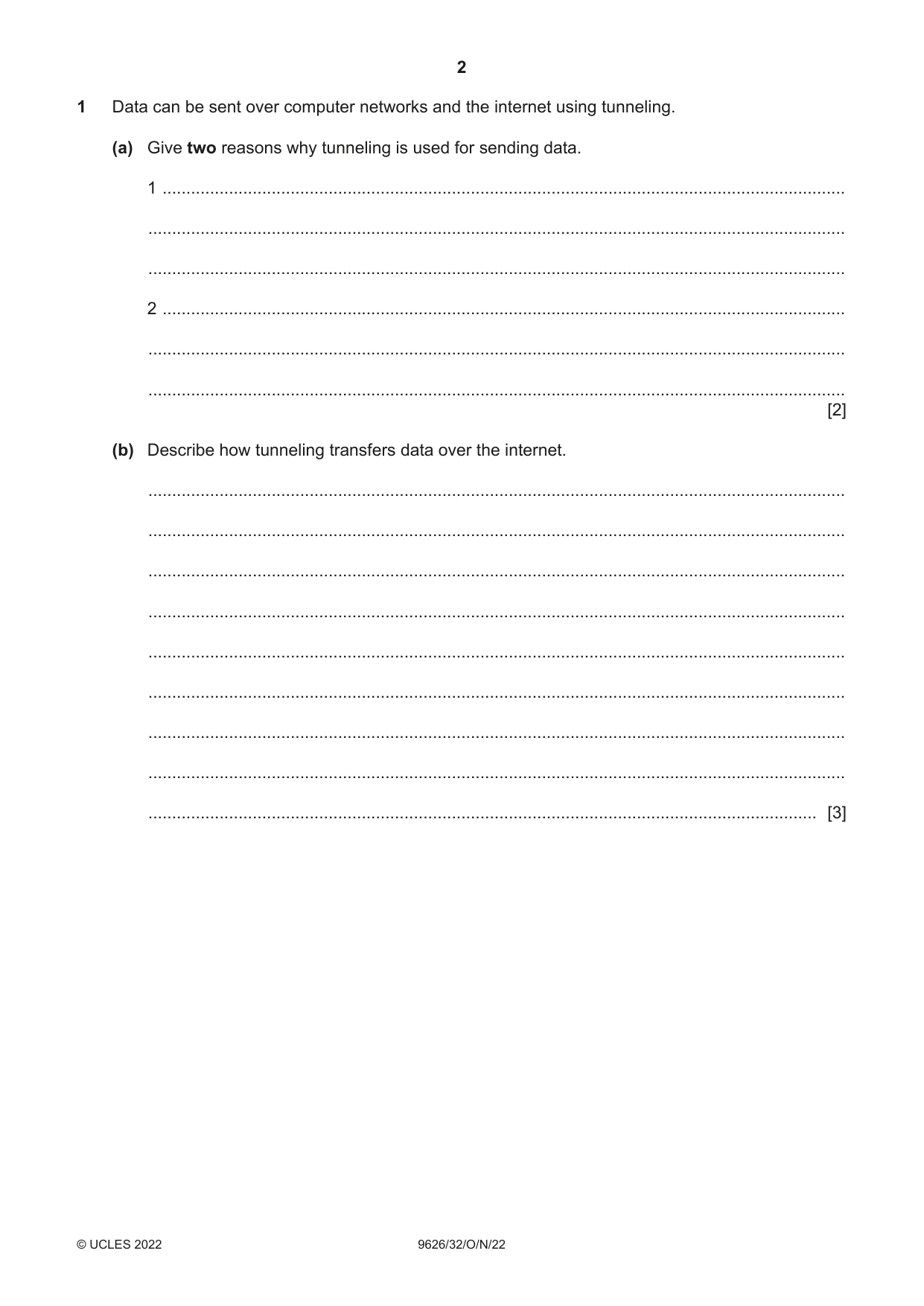 Cambridge A Level Information Technology (from 2017) 9626 2022 Oct/Nov Paper 3 · Variant 2 question paper, page 2 of 12