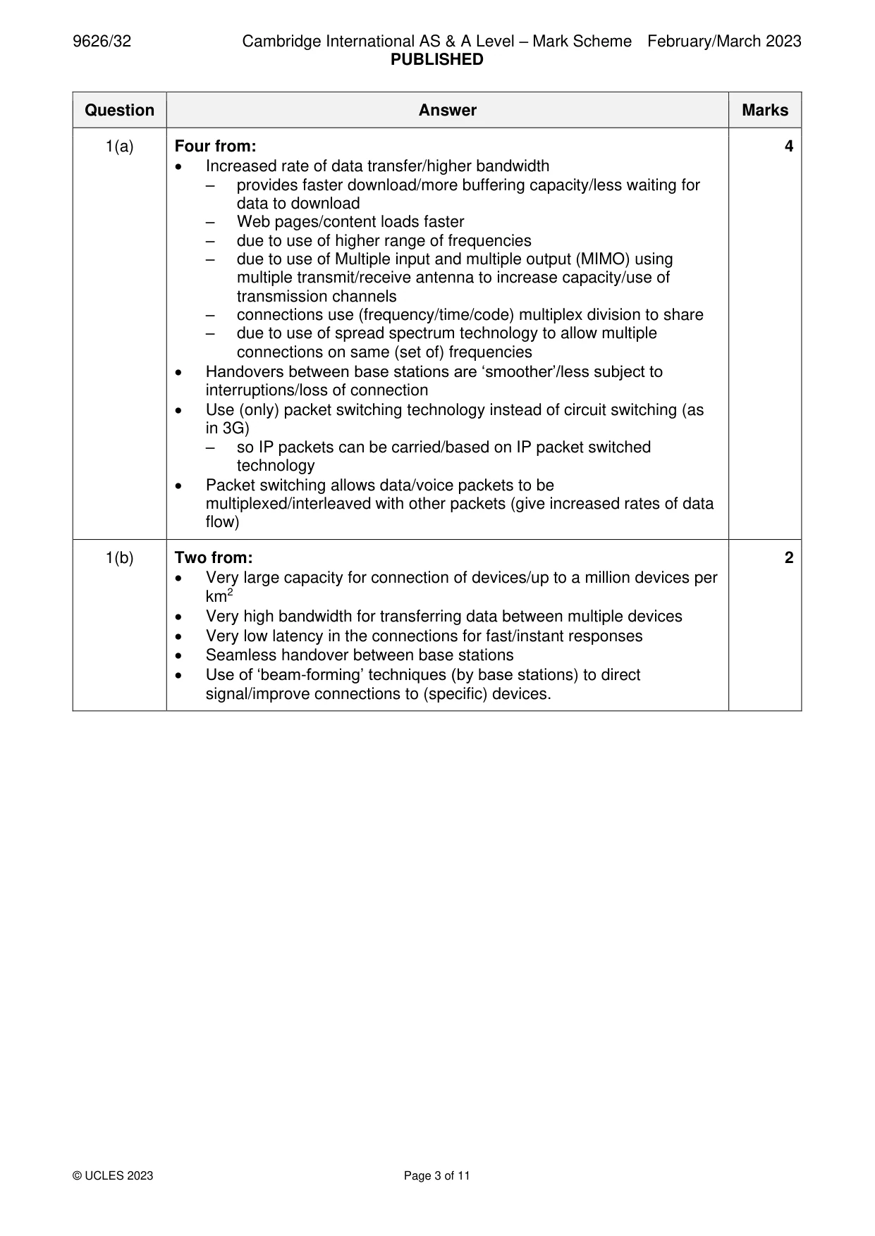 Mark scheme, page 3 of 11