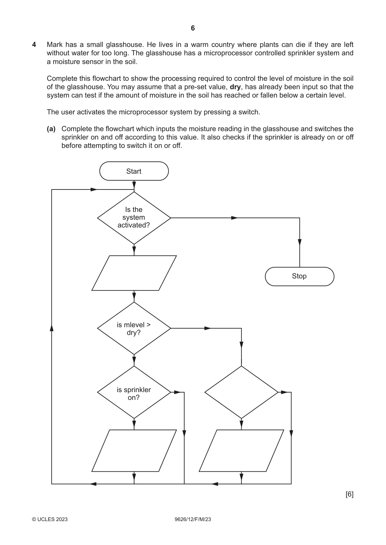 Cambridge A Level Information Technology (from 2017) 9626 2023 Feb/March Paper 1 · Variant 2 question paper, page 6 of 12