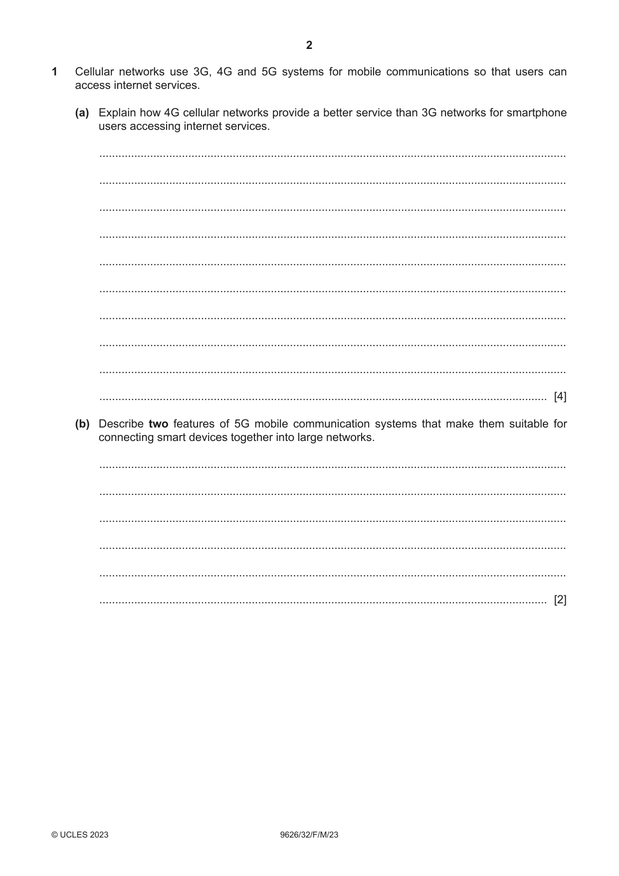 Cambridge A Level Information Technology (from 2017) 9626 2023 Feb/March Paper 3 · Variant 2 question paper, page 2 of 12