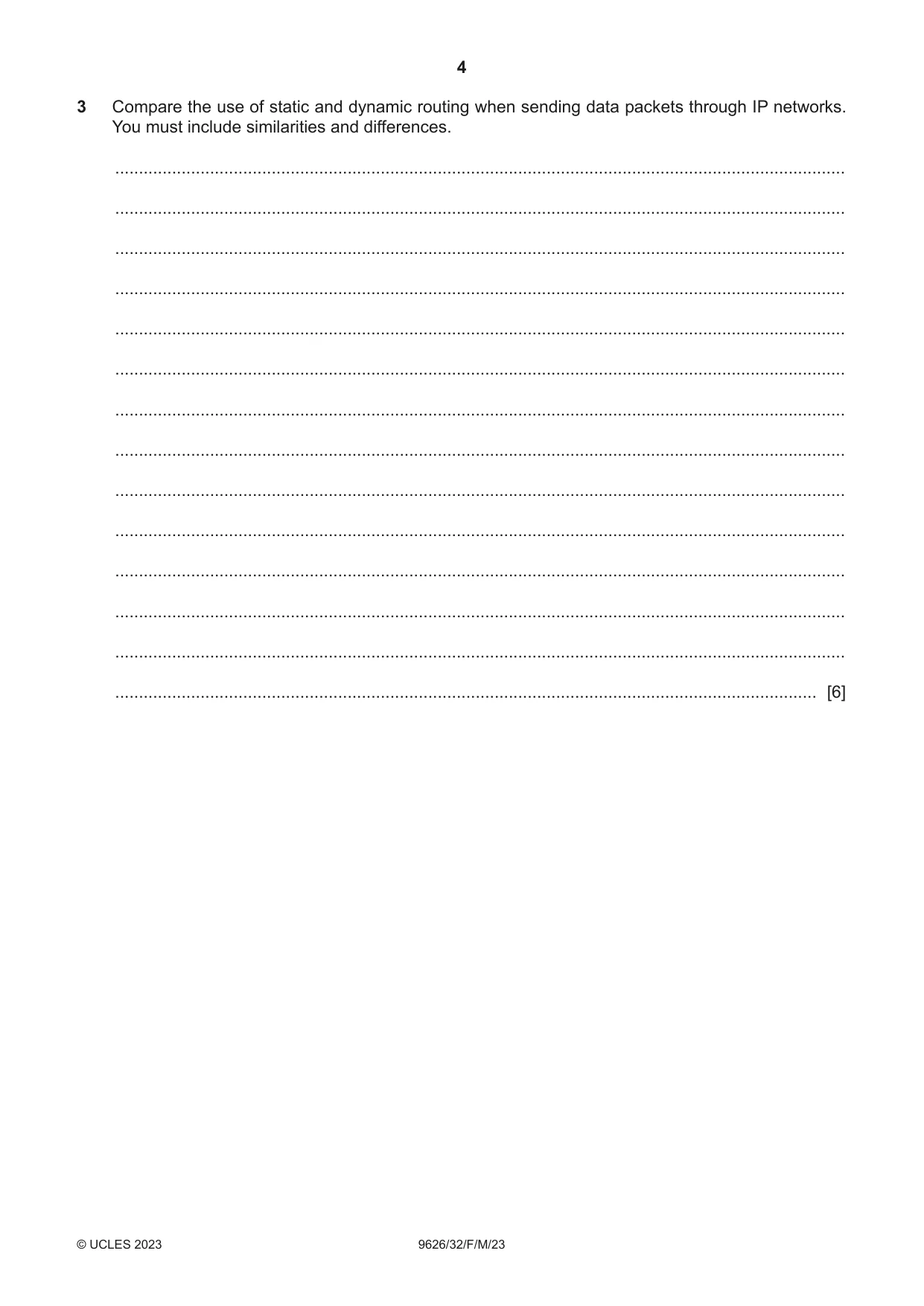Cambridge A Level Information Technology (from 2017) 9626 2023 Feb/March Paper 3 · Variant 2 question paper, page 4 of 12