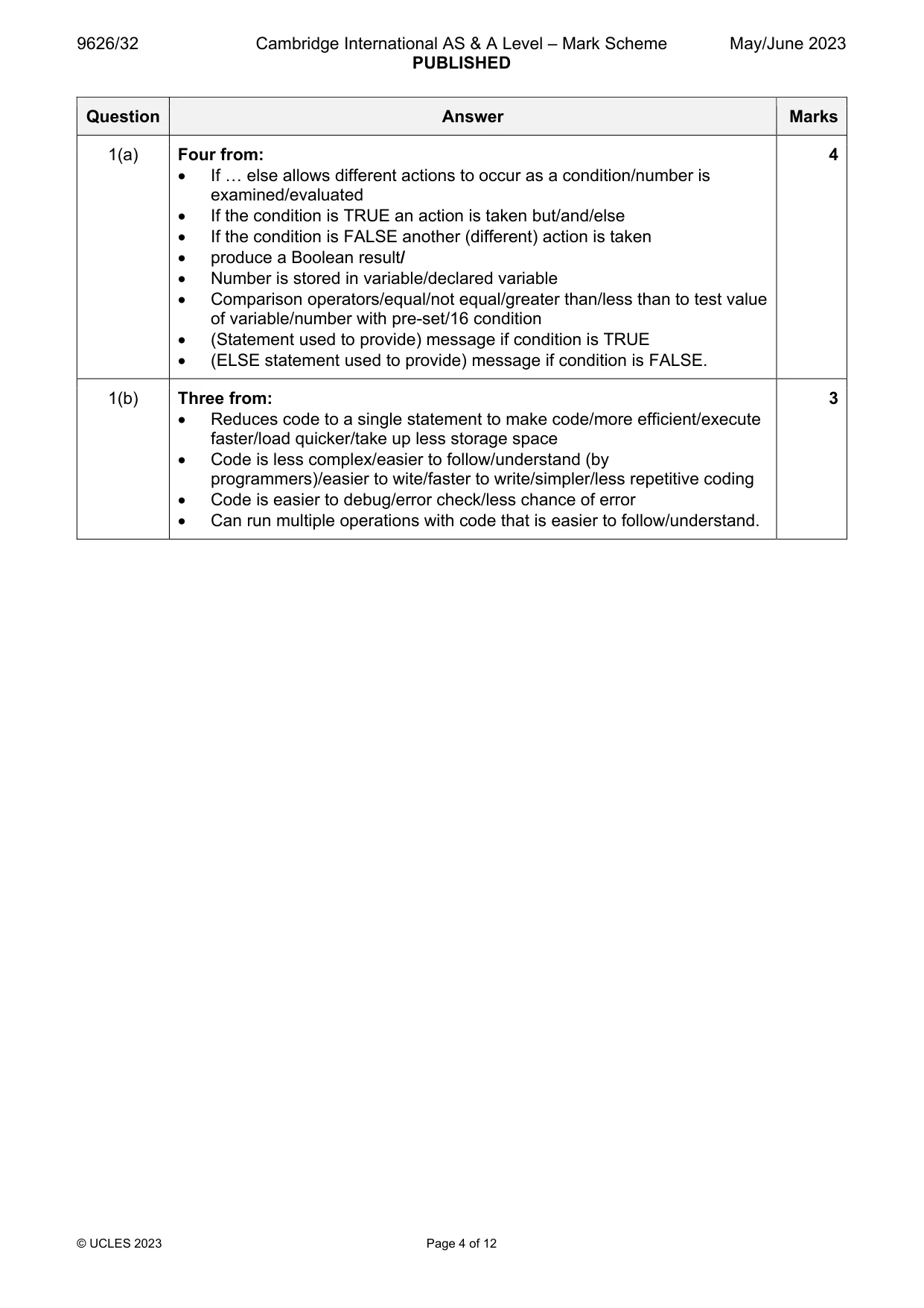 Mark scheme, page 4 of 12