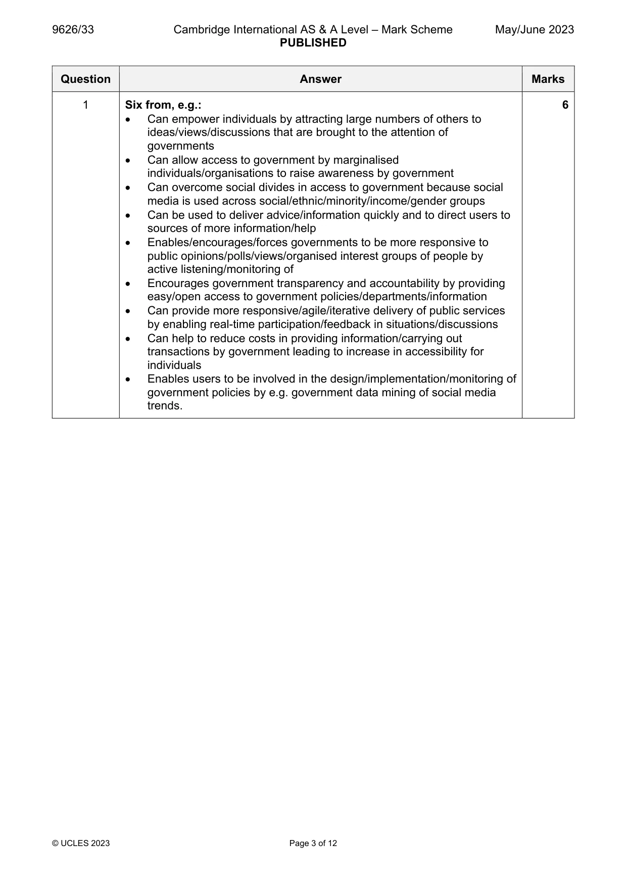 Mark scheme, page 3 of 12
