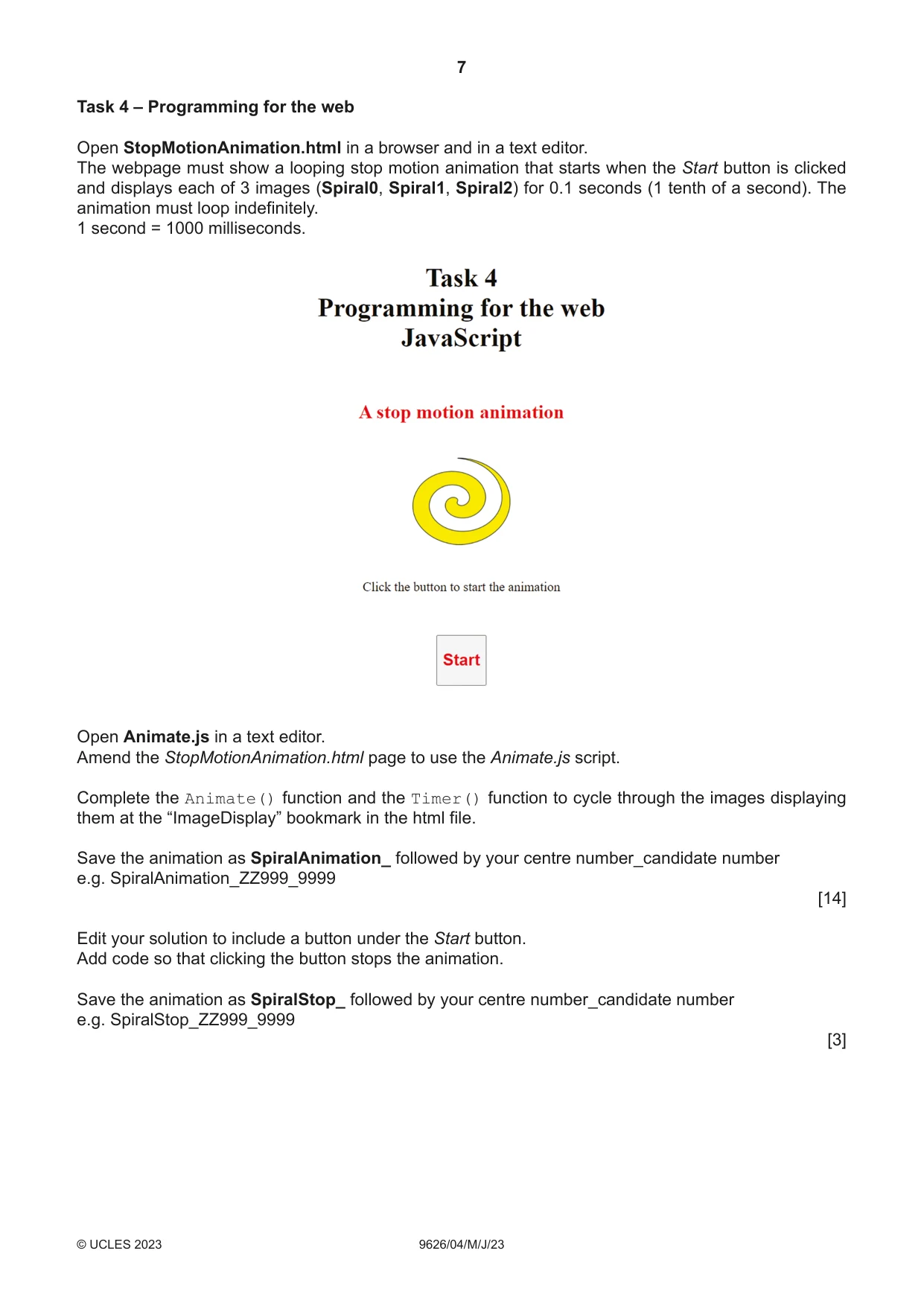 Cambridge A Level Information Technology (from 2017) 9626 2023 May/June Paper 4 · Variant 0 question paper, page 7 of 8