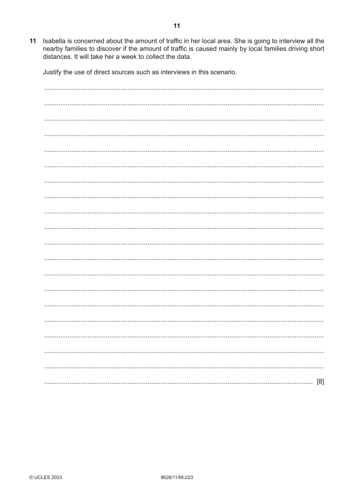 Cambridge A Level Information Technology (from 2017) 9626 2023 May/June Paper 1 · Variant 1 question paper, page 11 of 12