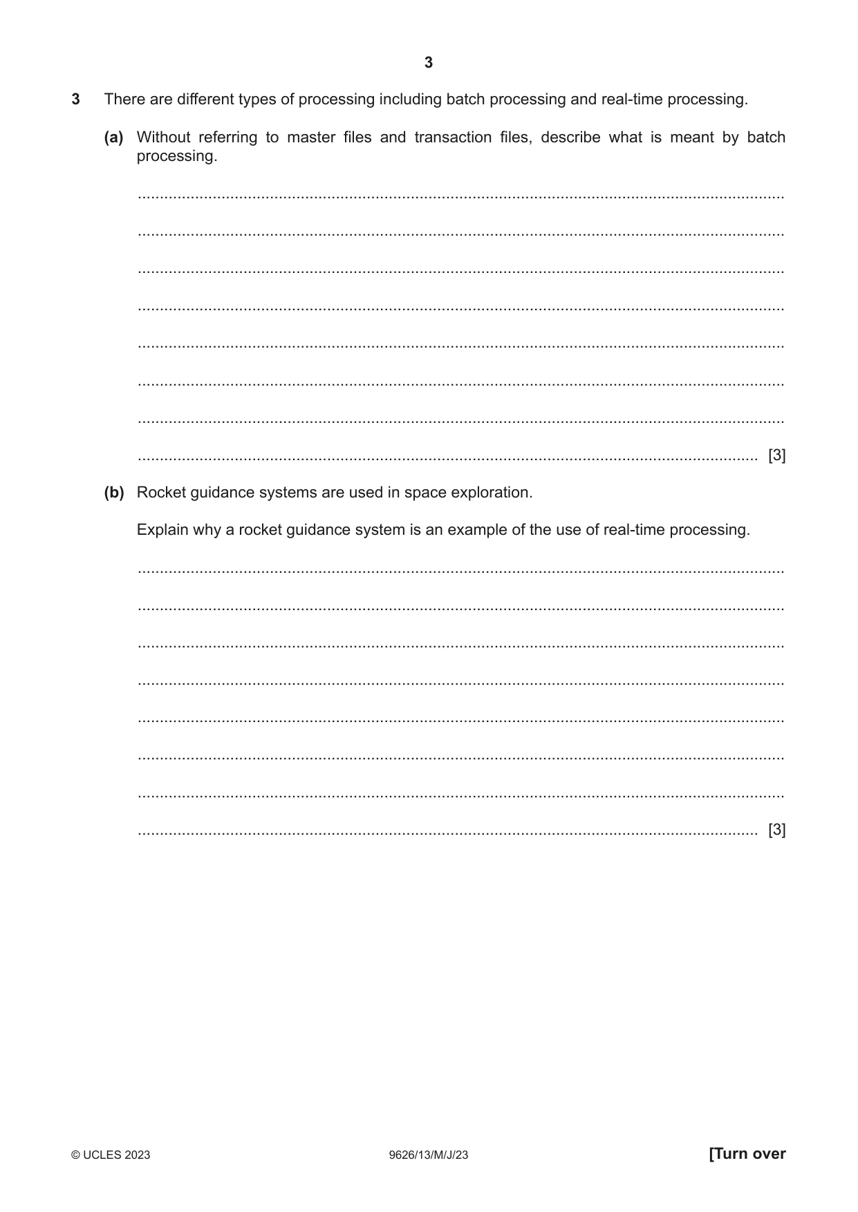 Cambridge A Level Information Technology (from 2017) 9626 2023 May/June Paper 1 · Variant 3 question paper, page 3 of 12